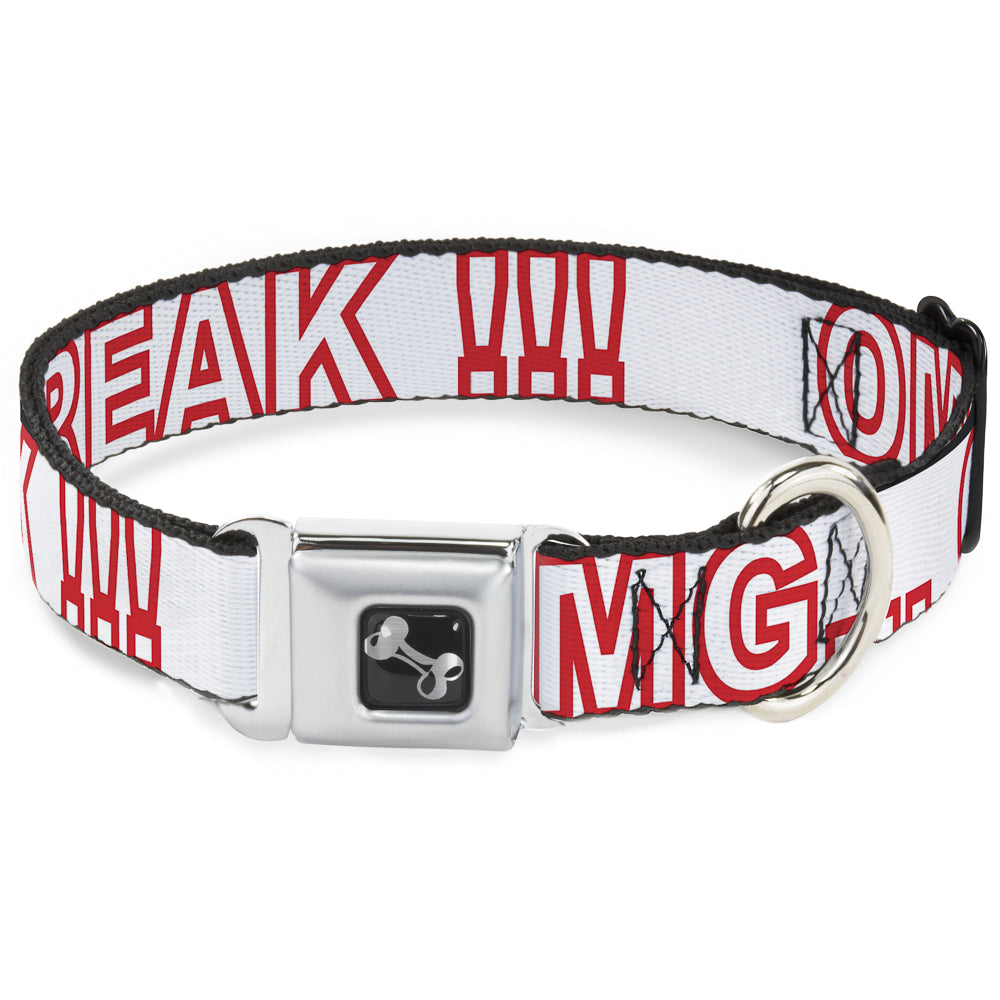 Dog Bone Seatbelt Buckle Collar - OMGâ€¦GIVE ME A BREAK!!! White/Red Seatbelt Buckle Collars Buckle-Down