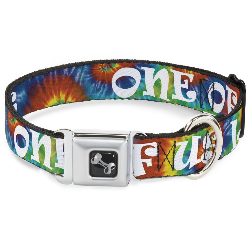 Buckle-Down Seatbelt Buckle Dog Collar - ONE OF US LIKES GRASS/Tie Dye Multi Color/White Seatbelt Buckle Collars Buckle-Down