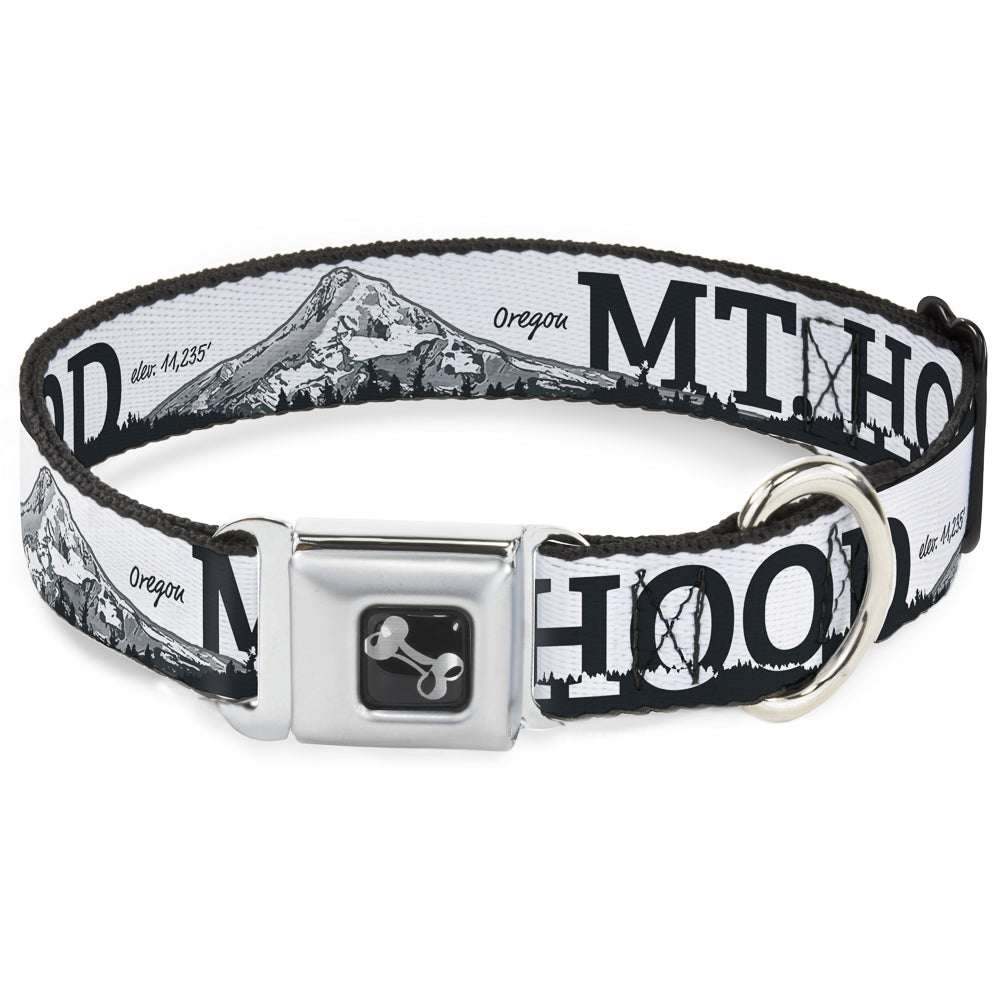 Dog Bone Seatbelt Buckle Collar - Oregon MT. HOOD Scenery White/Grays Seatbelt Buckle Collars Buckle-Down