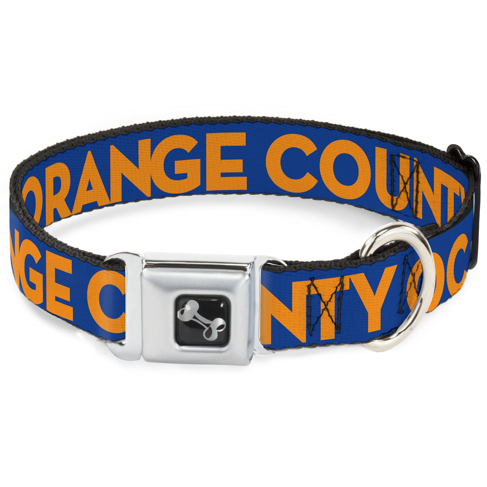 Dog Bone Seatbelt Buckle Collar - ORANGE COUNTY/Wave Icon Blue/Orange Seatbelt Buckle Collars Buckle-Down