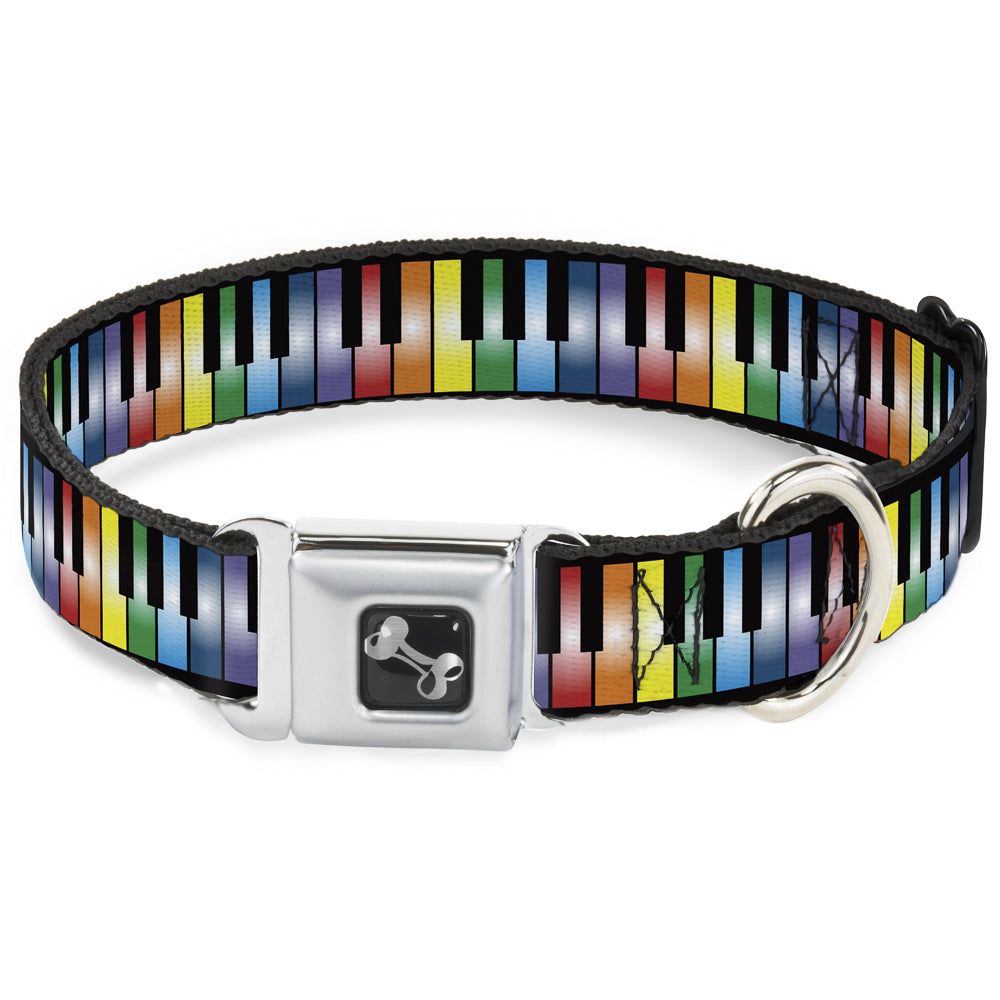 Dog Bone Seatbelt Buckle Collar - Piano Keys Rainbow Seatbelt Buckle Collars Buckle-Down