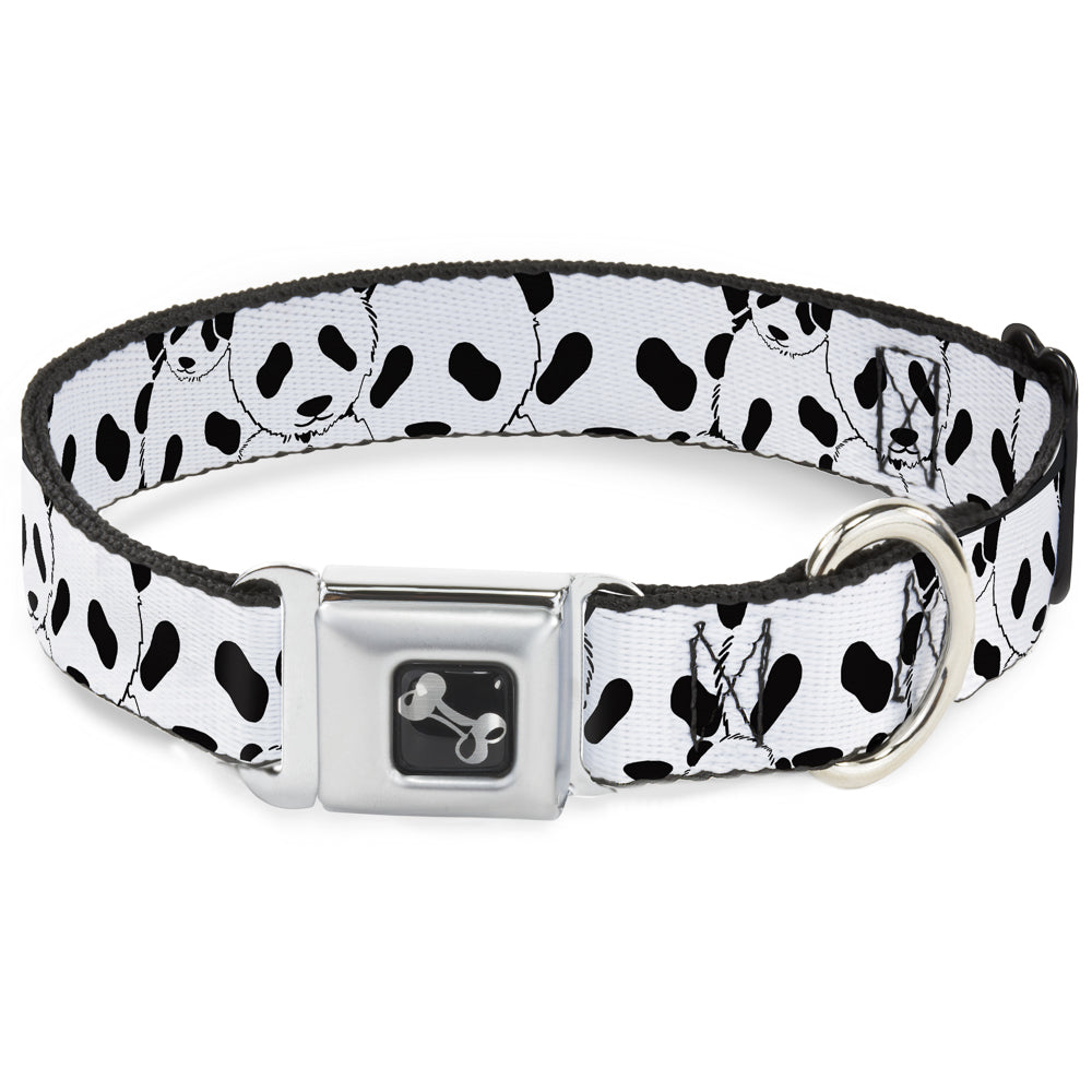 Dog Bone Seatbelt Buckle Collar - Panda Bear Stacked Seatbelt Buckle Collars Buckle-Down