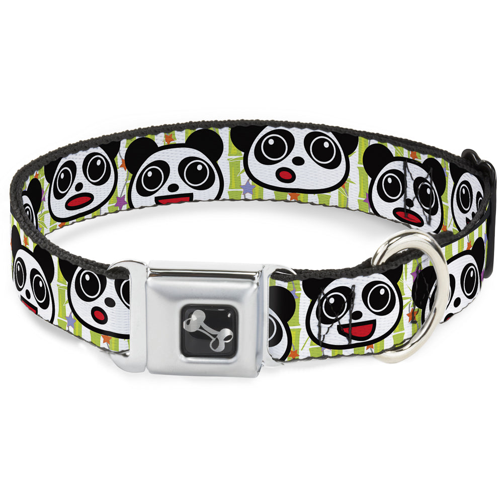 Dog Bone Seatbelt Buckle Collar - Panda Bear Cartoon Bamboo Seatbelt Buckle Collars Buckle-Down