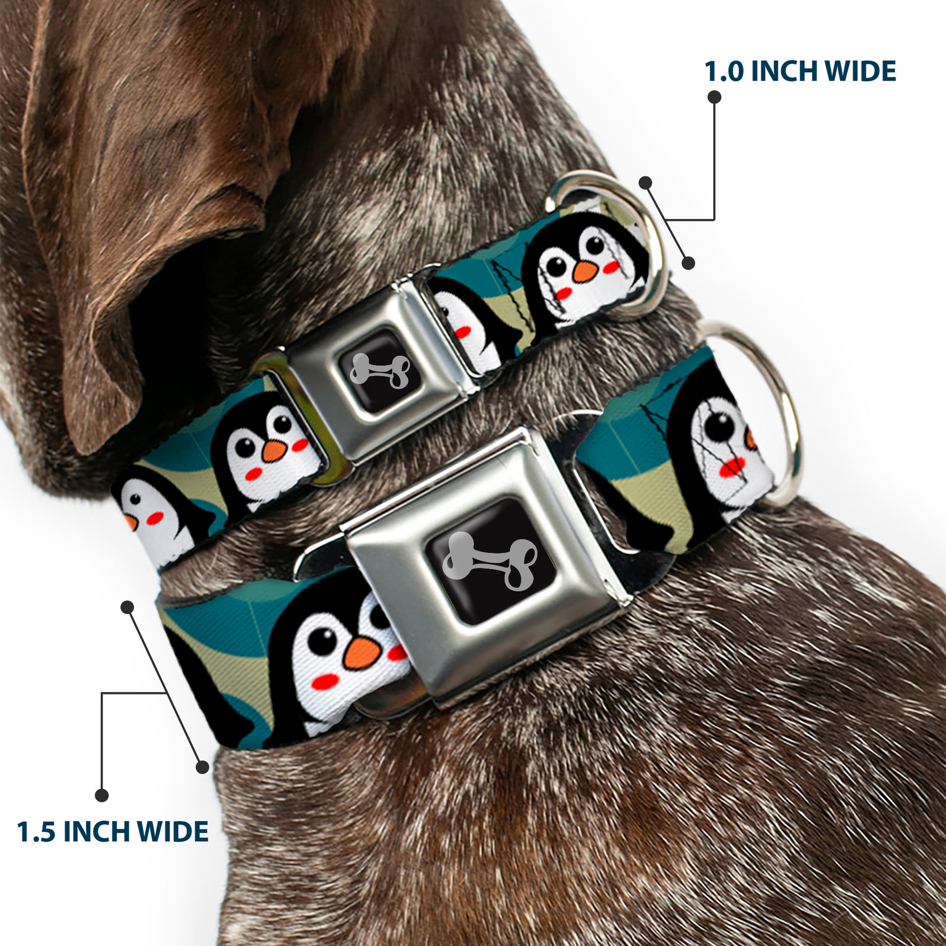 Dog Bone Seatbelt Buckle Collar - Penguin Cartoon Seatbelt Buckle Collars Buckle-Down