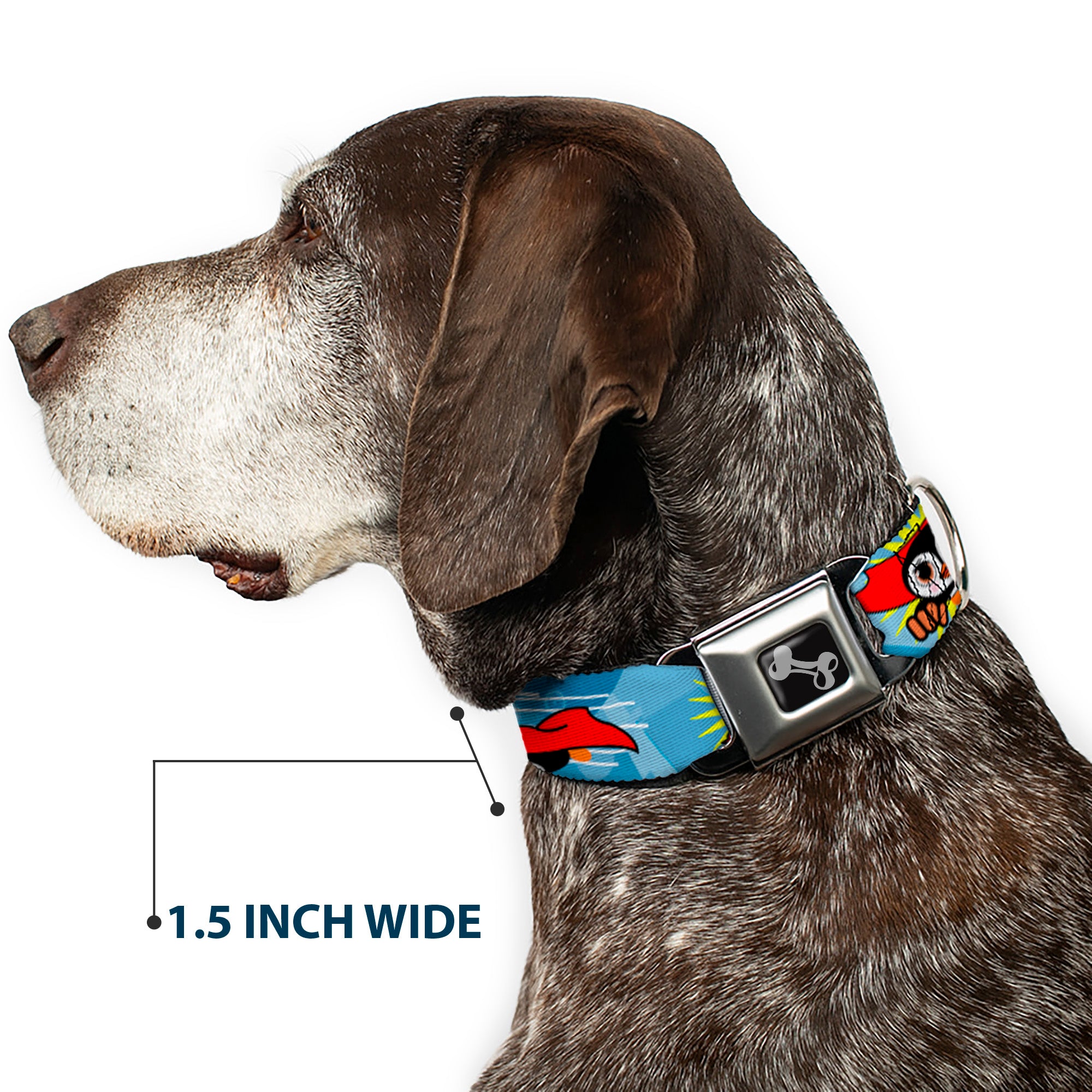 Dog Bone Seatbelt Buckle Collar - Penguin Superhero Blue Bubbles Seatbelt Buckle Collars Buckle-Down