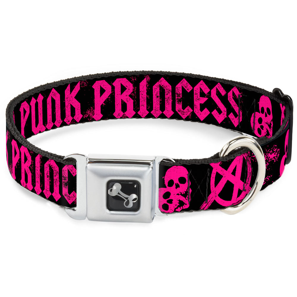 Dog Bone Seatbelt Buckle Collar - Punk Princess Black/Fuchsia Seatbelt Buckle Collars Buckle-Down