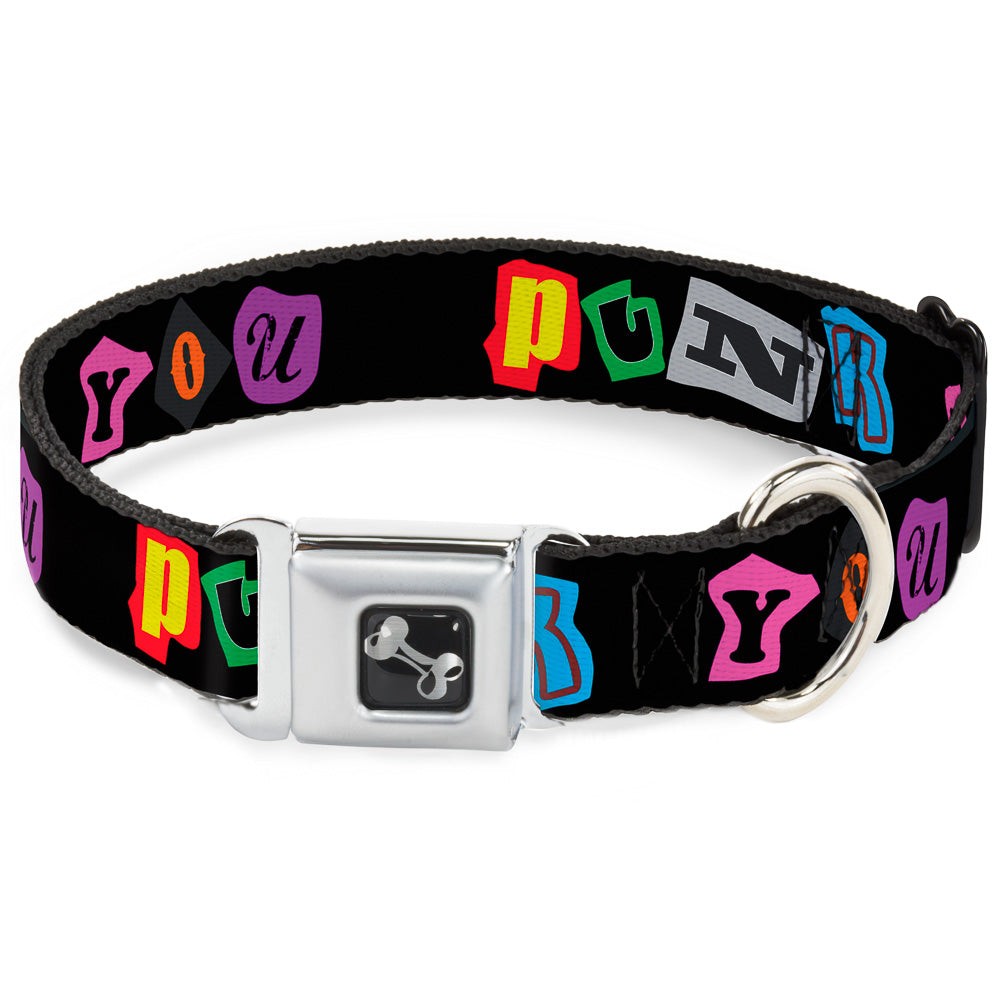 Dog Bone Seatbelt Buckle Collar - Punk You Black/Full Color Seatbelt Buckle Collars Buckle-Down