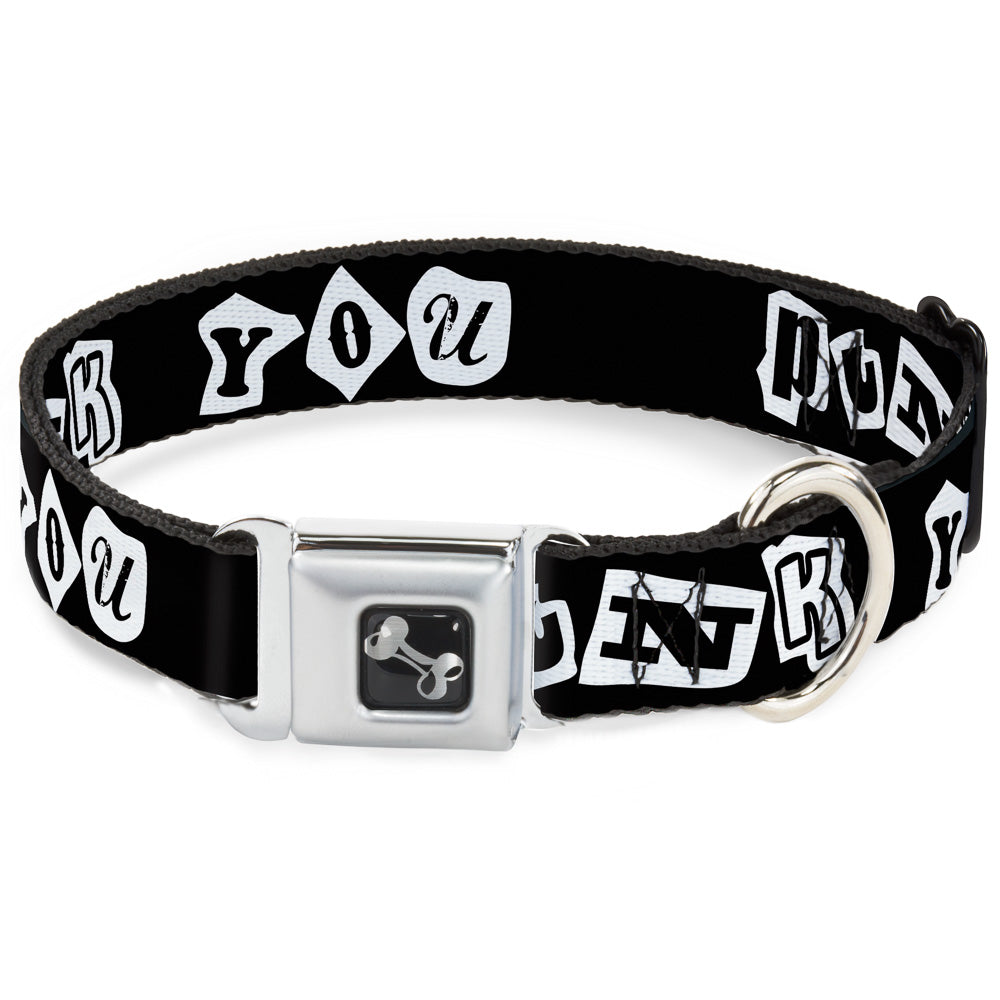 Dog Bone Seatbelt Buckle Collar - Punk You Black/White Seatbelt Buckle Collars Buckle-Down