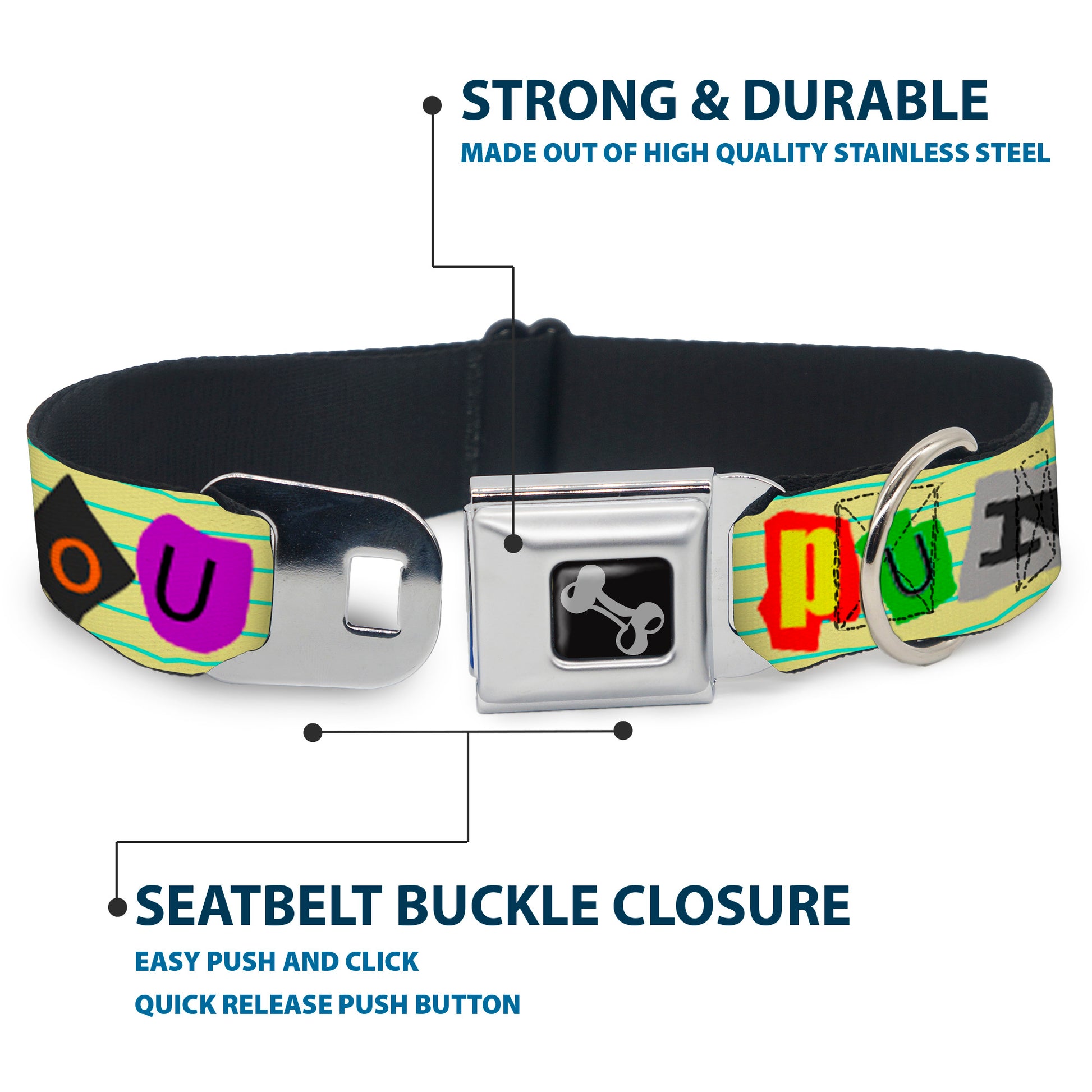 Dog Bone Seatbelt Buckle Collar - Punk You Legal Pad/Full Color Seatbelt Buckle Collars Buckle-Down