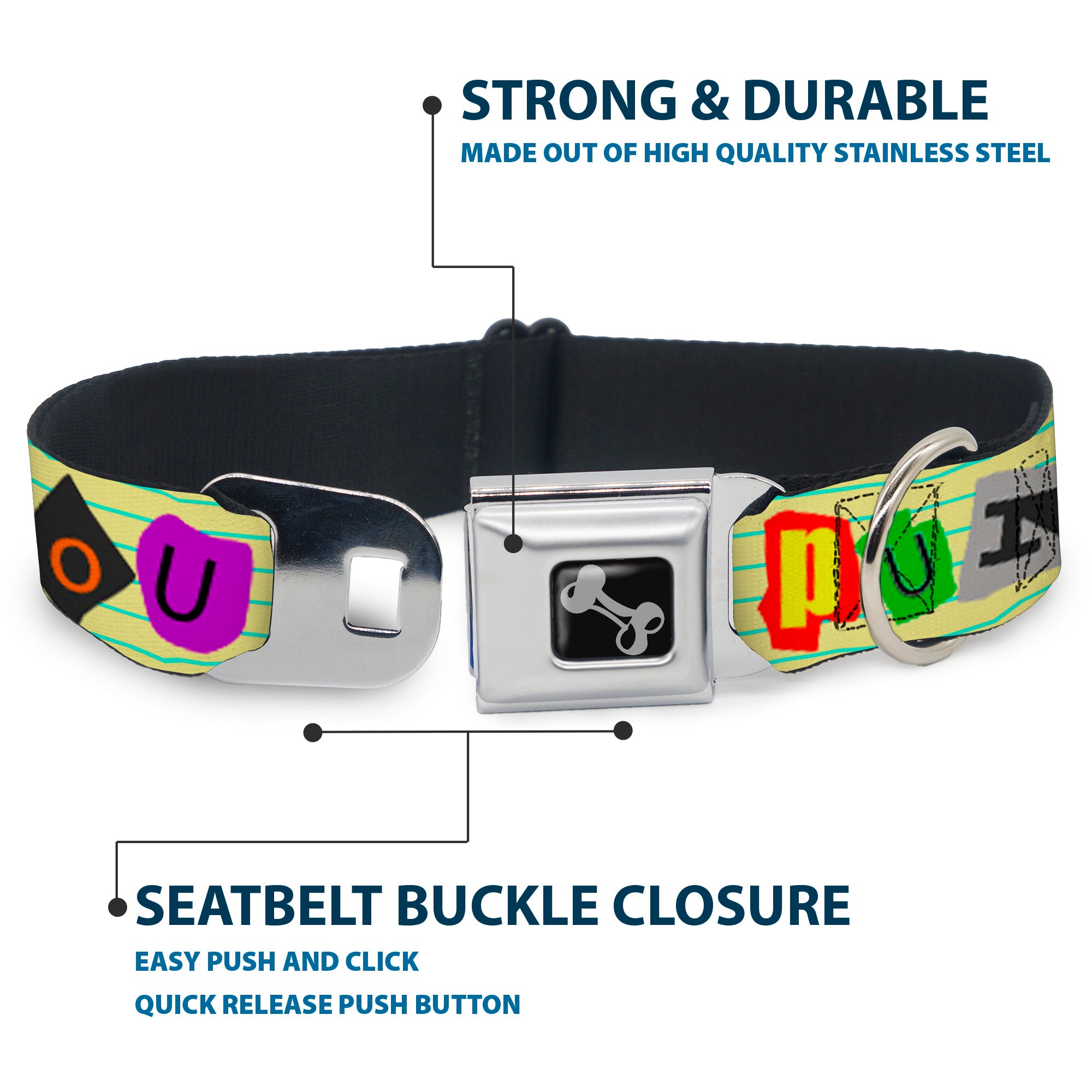 Dog Bone Seatbelt Buckle Collar - Punk You Legal Pad/Full Color Seatbelt Buckle Collars Buckle-Down