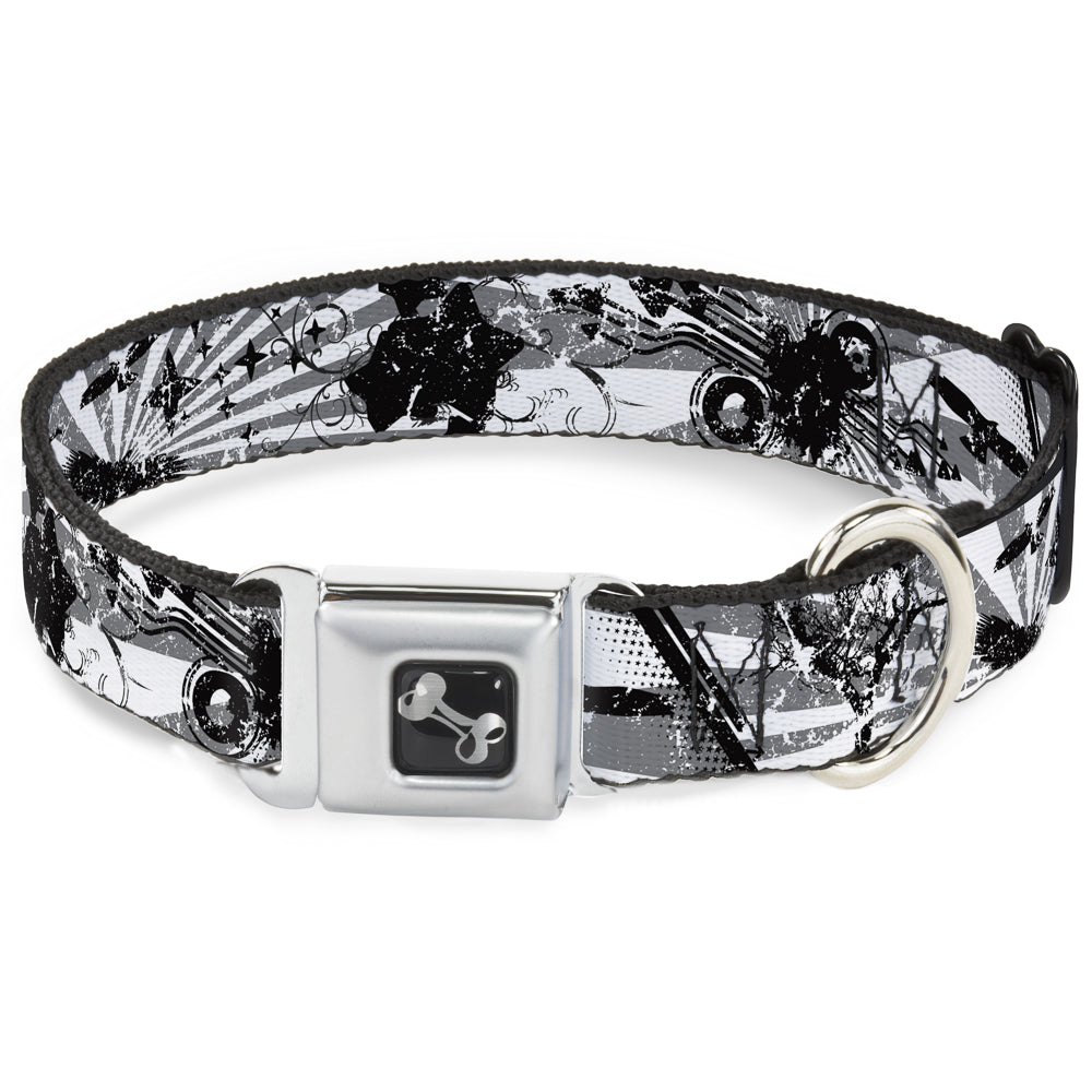 Dog Bone Seatbelt Buckle Collar - Rising Sun White/Gray Seatbelt Buckle Collars Buckle-Down
