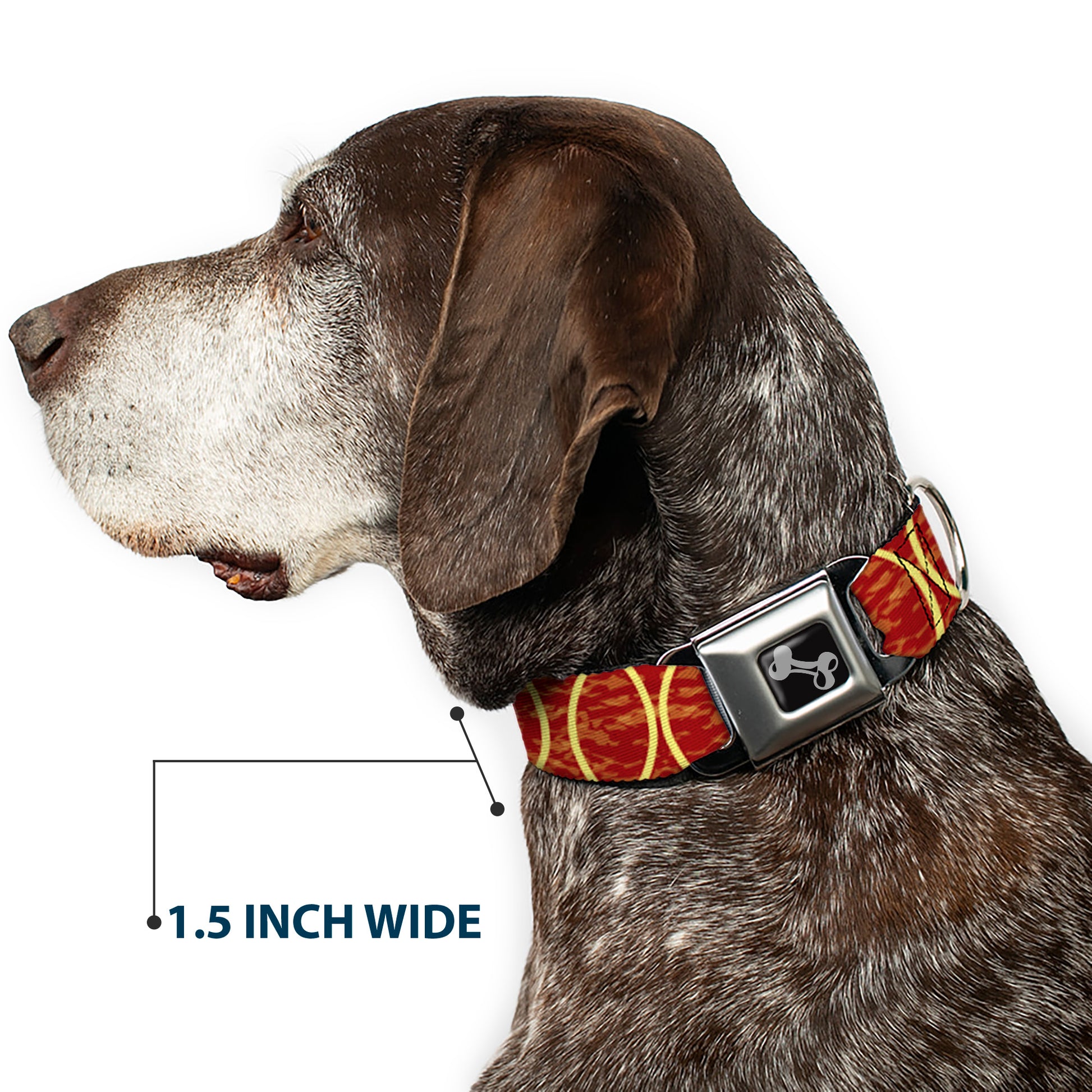 Dog Bone Seatbelt Buckle Collar - Rings Camo Burnt Orange/Yellow Seatbelt Buckle Collars Buckle-Down