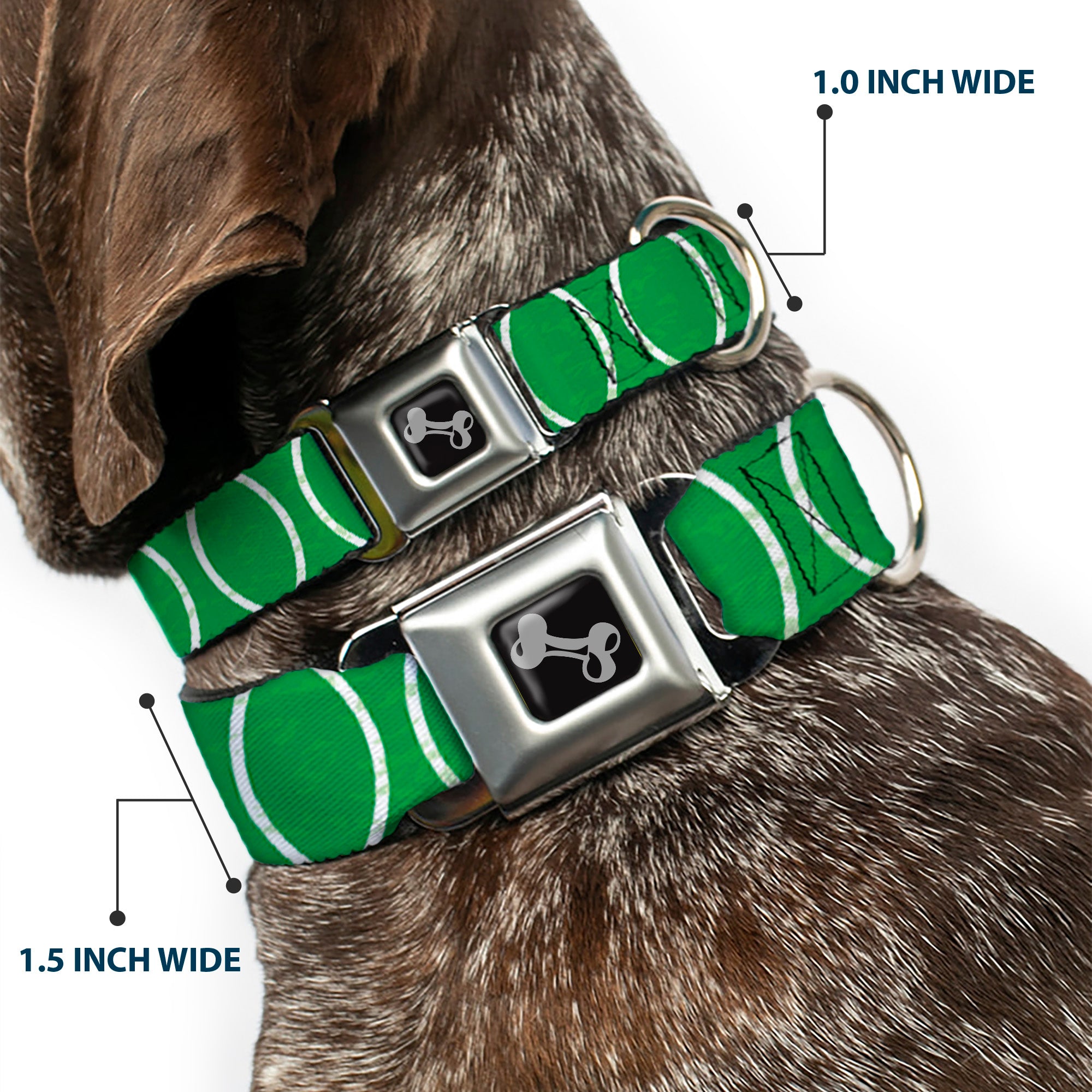 Dog Bone Seatbelt Buckle Collar - Rings Camo Neon Green/White Seatbelt Buckle Collars Buckle-Down