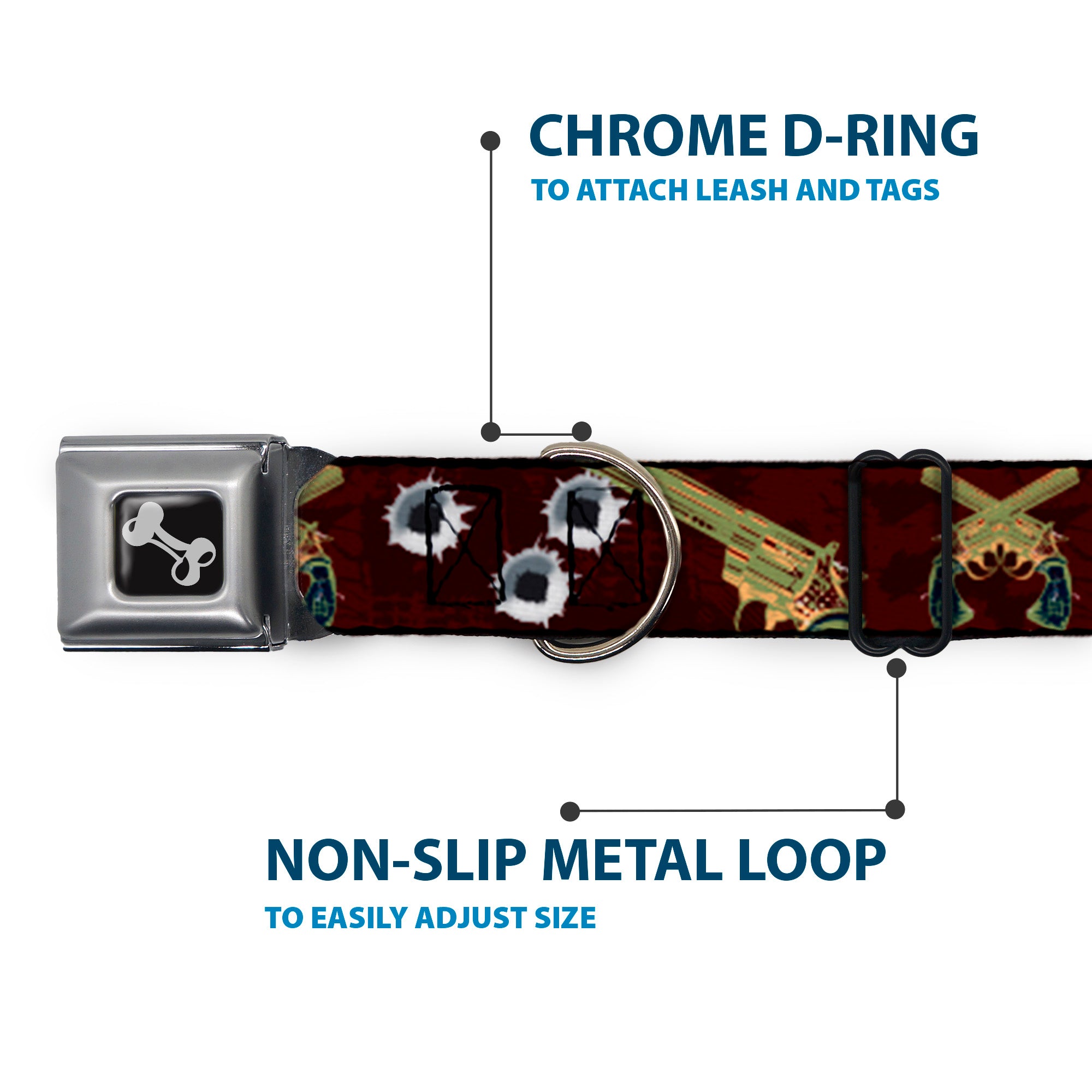 Buckle-Down Seatbelt Buckle Dog Collar - Revolvers Purple/Green Seatbelt Buckle Collars Buckle-Down