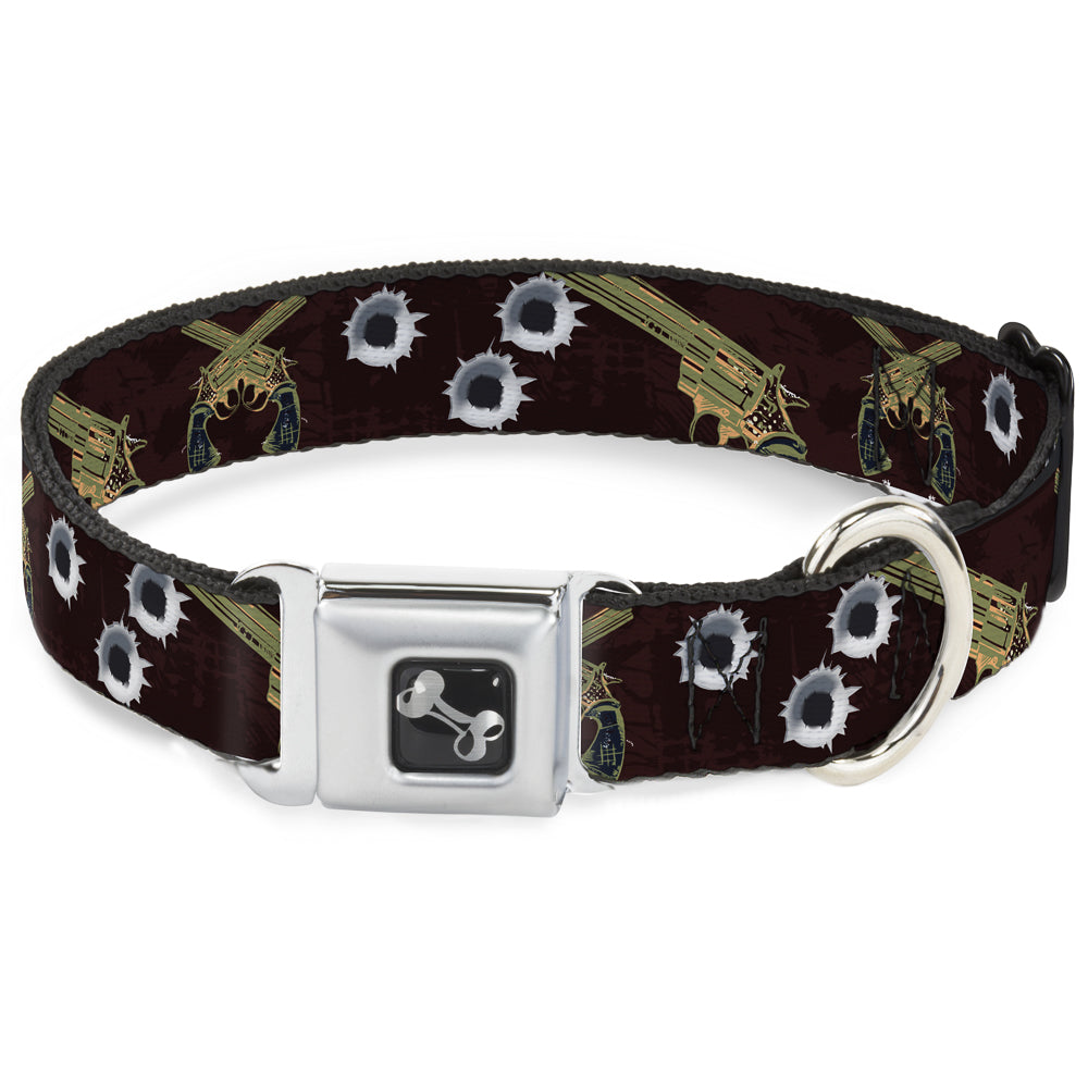 Buckle-Down Seatbelt Buckle Dog Collar - Revolvers Purple/Green Seatbelt Buckle Collars Buckle-Down