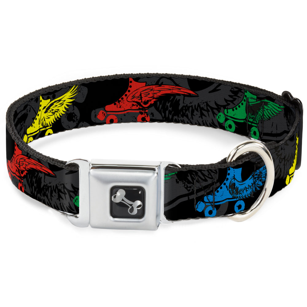 Dog Bone Seatbelt Buckle Collar - Roller Skates Black/Gray/Multi Color Seatbelt Buckle Collars Buckle-Down