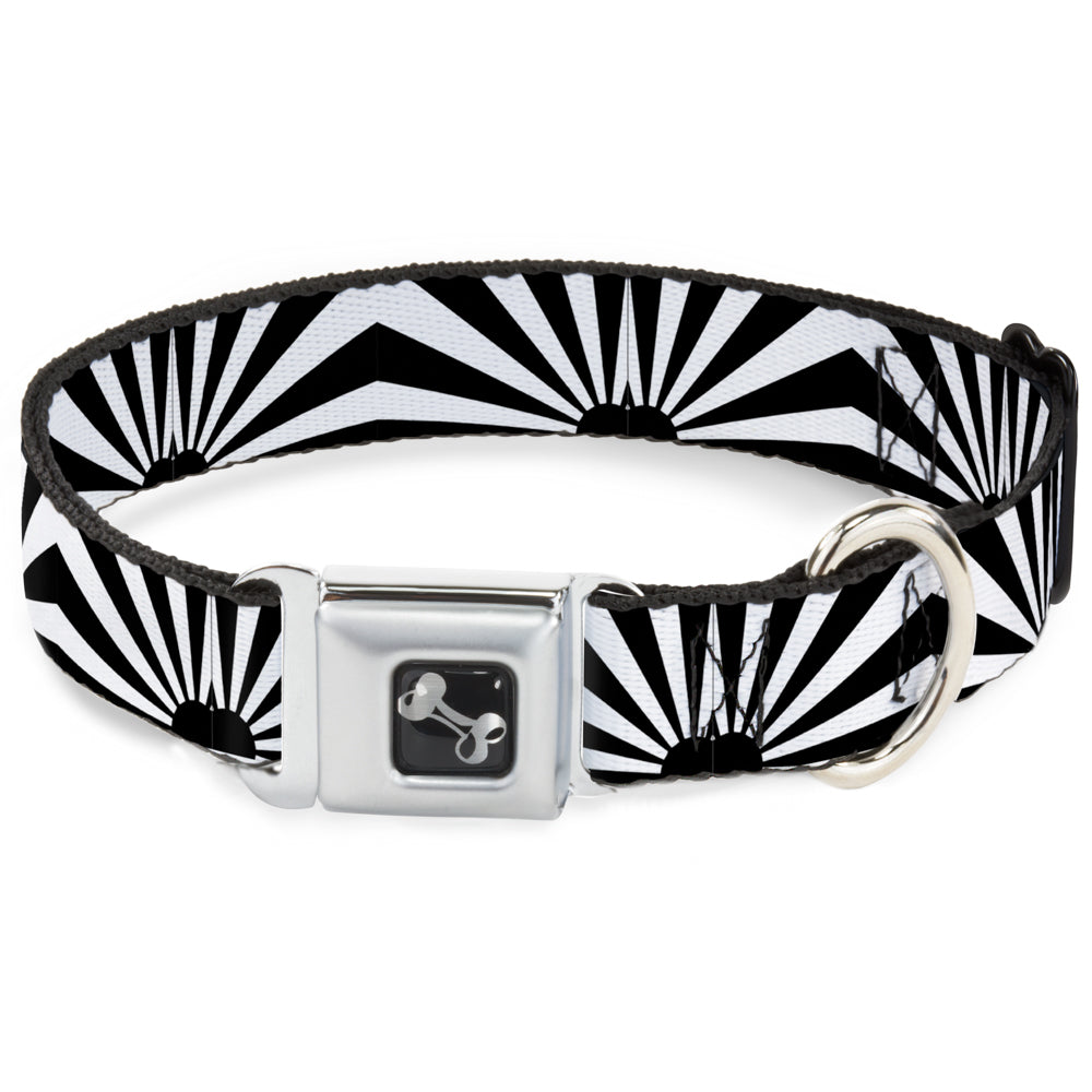 Dog Bone Seatbelt Buckle Collar - Rising Sun White/Black Seatbelt Buckle Collars Buckle-Down