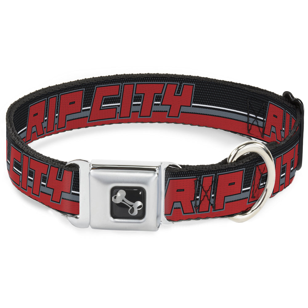 Dog Bone Seatbelt Buckle Collar - RIP CITY/Stripe/Mesh Black/Gray/Red Seatbelt Buckle Collars Buckle-Down