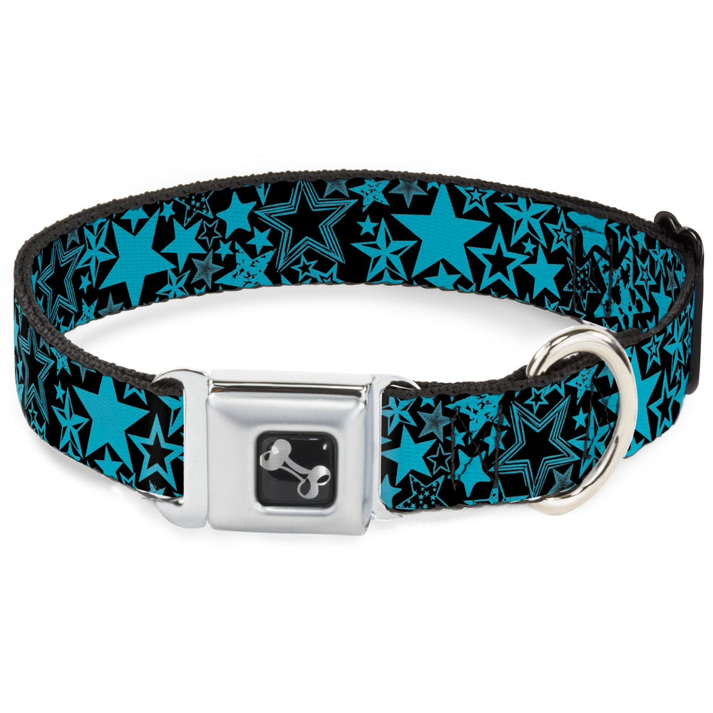 Dog Bone Seatbelt Buckle Collar - Stargazer Black/Blue Seatbelt Buckle Collars Buckle-Down