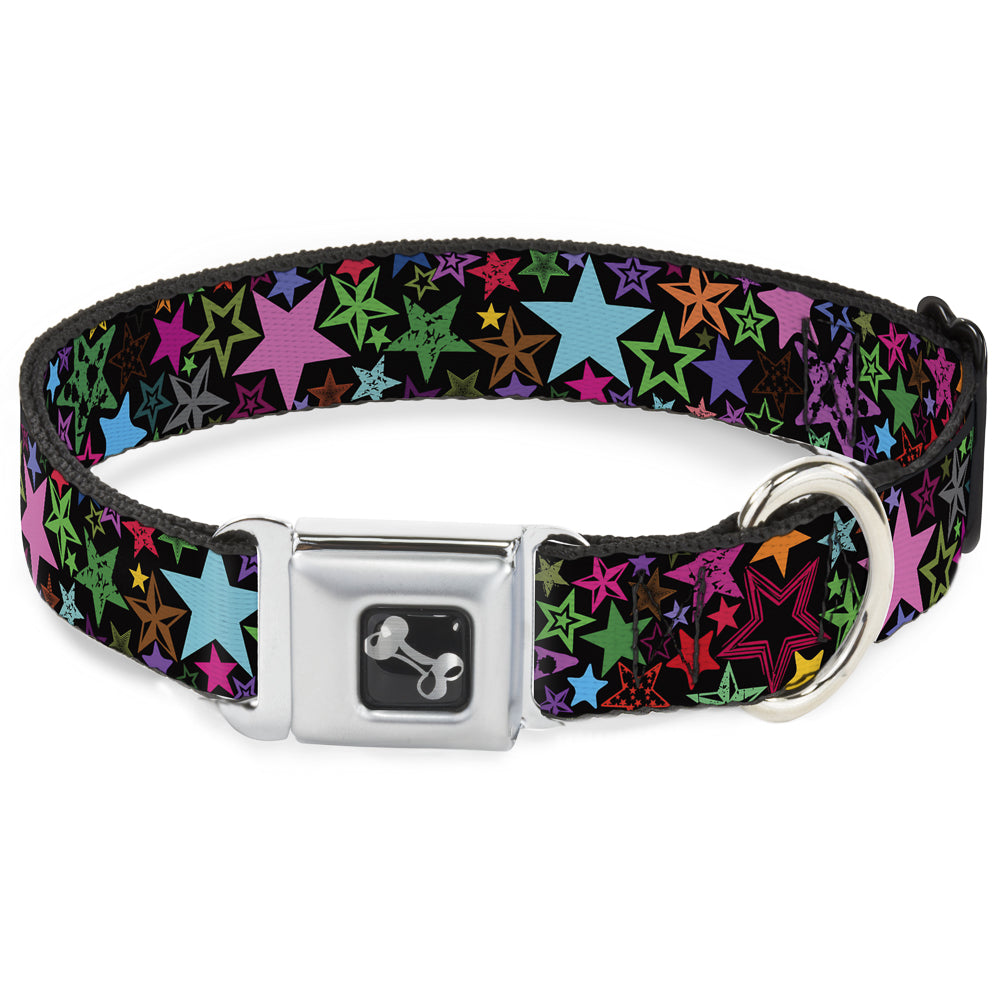 Dog Bone Seatbelt Buckle Collar - Stargazer Black/Multi Color Seatbelt Buckle Collars Buckle-Down