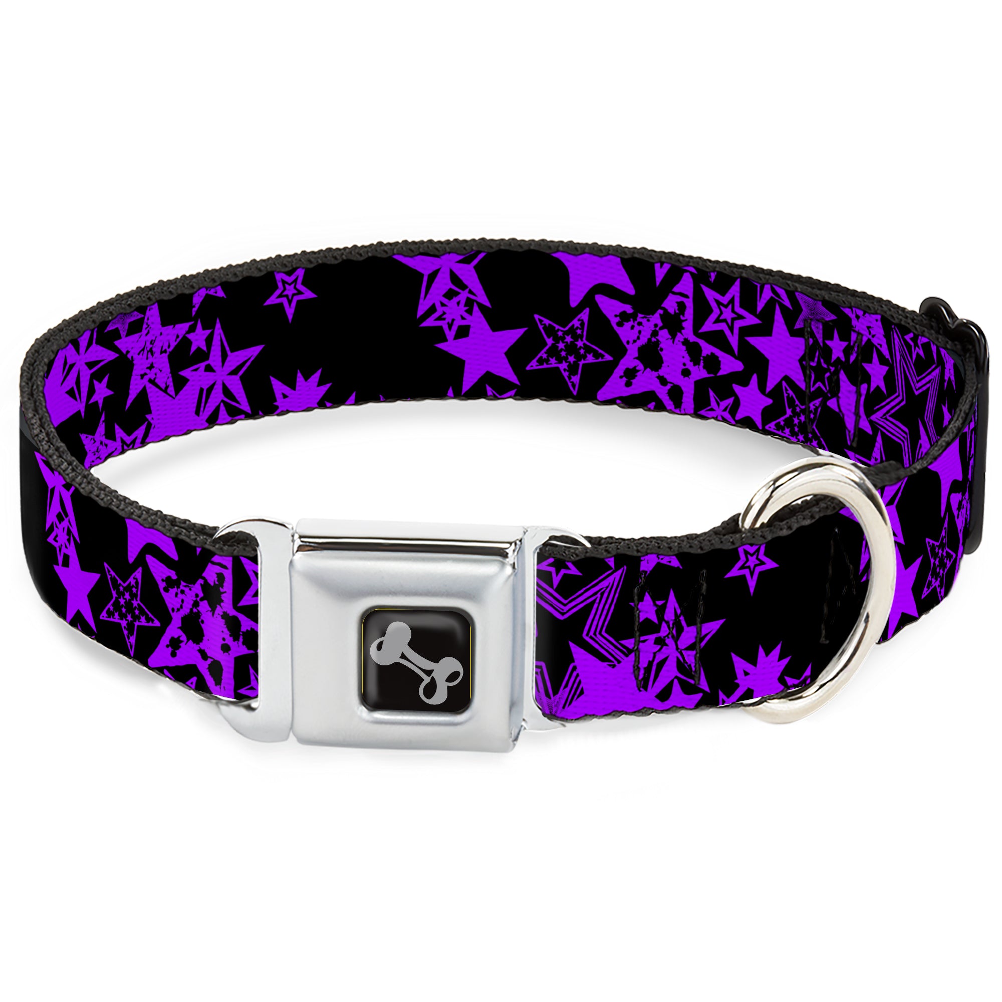 Dog Bone Seatbelt Buckle Collar - Stargazer Black/Purple Seatbelt Buckle Collars Buckle-Down