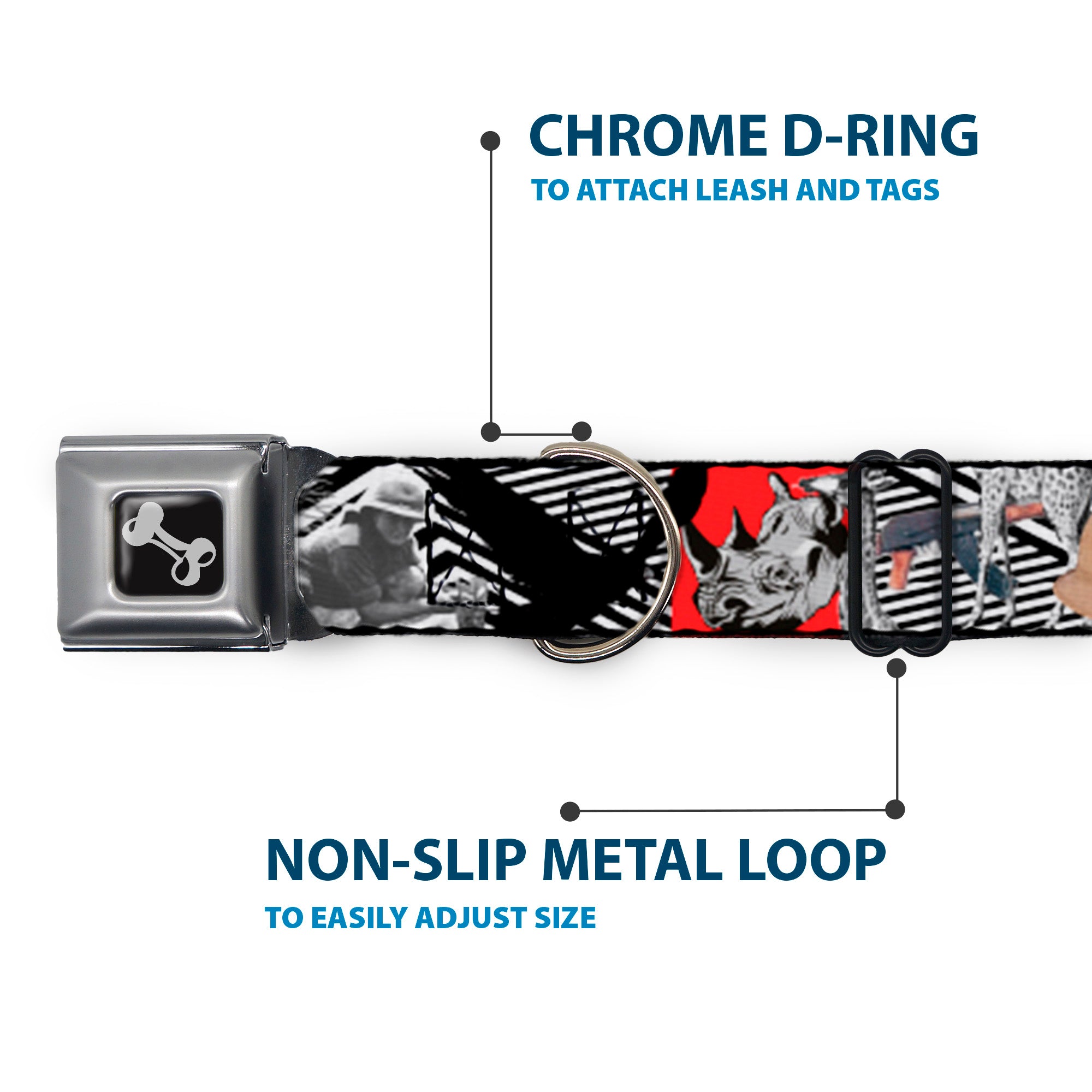 Dog Bone Seatbelt Buckle Collar - Safari Seatbelt Buckle Collars Buckle-Down