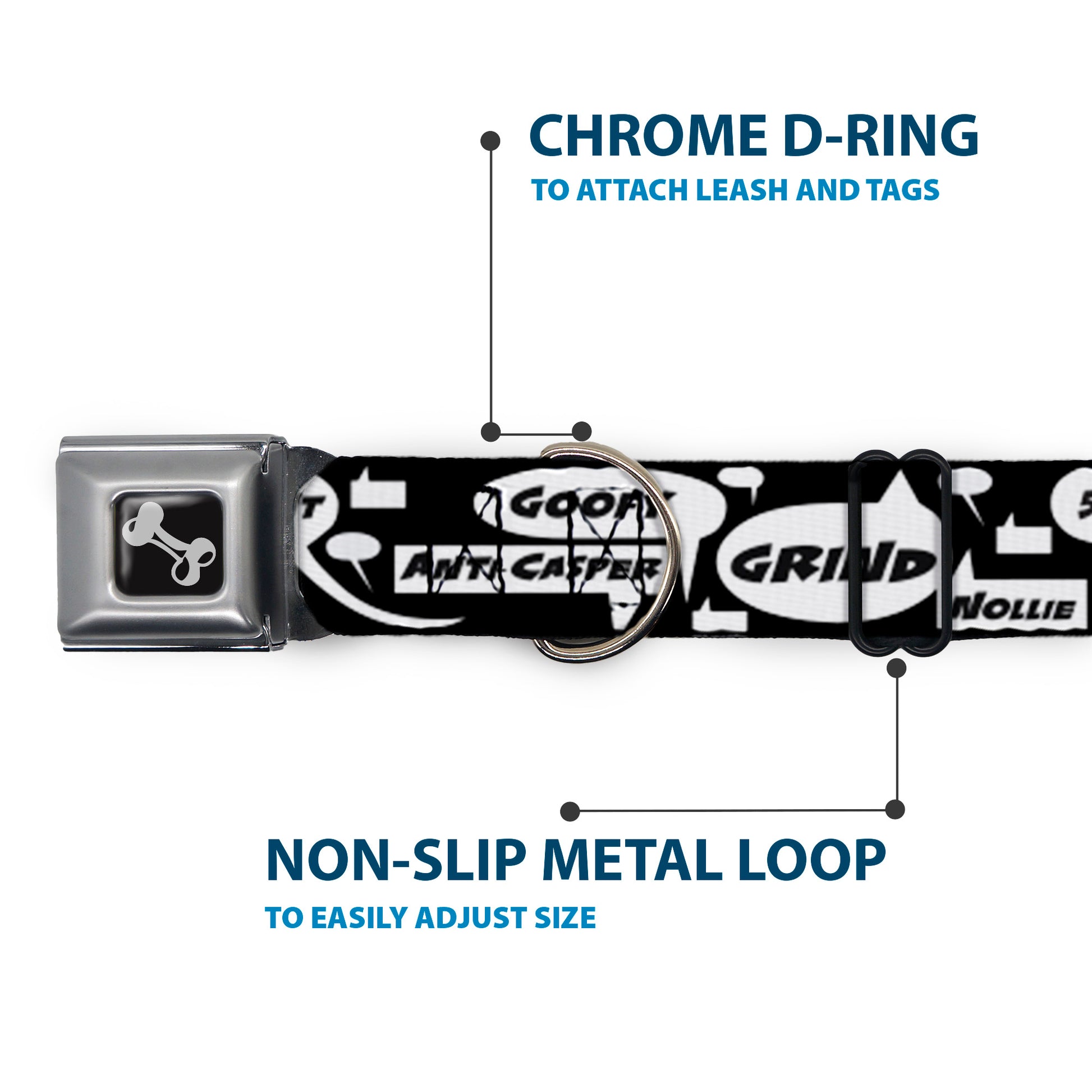 Dog Bone Seatbelt Buckle Collar - Skater Bubbles Seatbelt Buckle Collars Buckle-Down