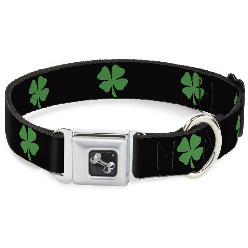 Dog Bone Seatbelt Buckle Collar - St. Pat's Black/Green Seatbelt Buckle Collars Buckle-Down
