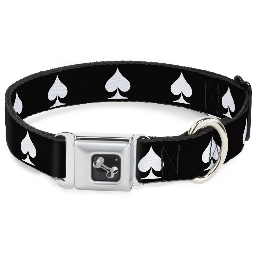 Dog Bone Seatbelt Buckle Collar - Spade Black/White Seatbelt Buckle Collars Buckle-Down
