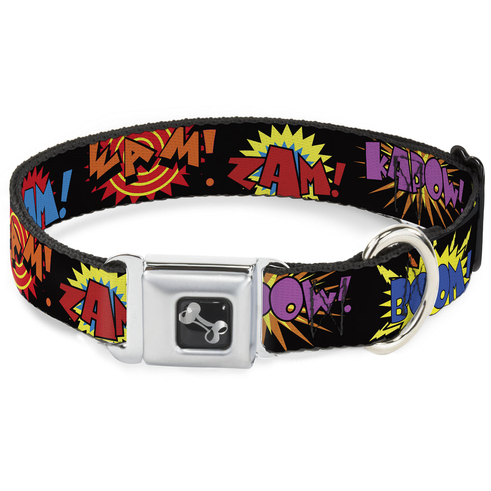 Dog Bone Seatbelt Buckle Collar - Sound Effects Black/Multi Color Seatbelt Buckle Collars Buckle-Down