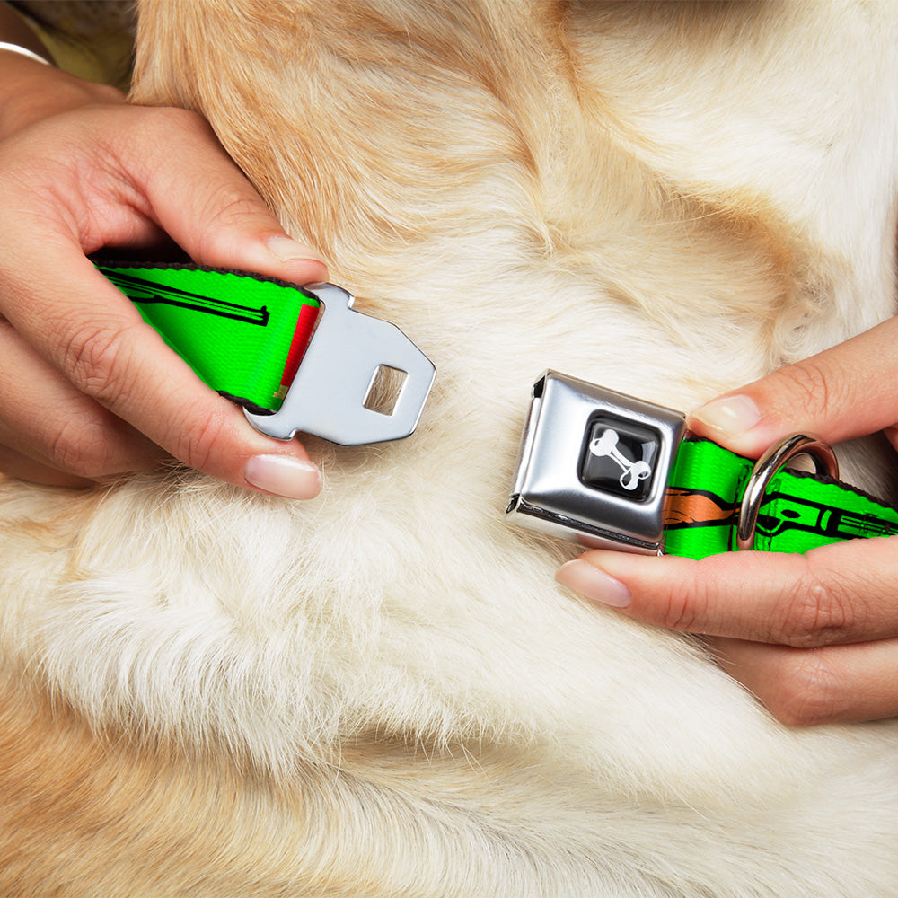 Buckle-Down Seatbelt Buckle Dog Collar - Shotgun & Shells Green Seatbelt Buckle Collars Buckle-Down