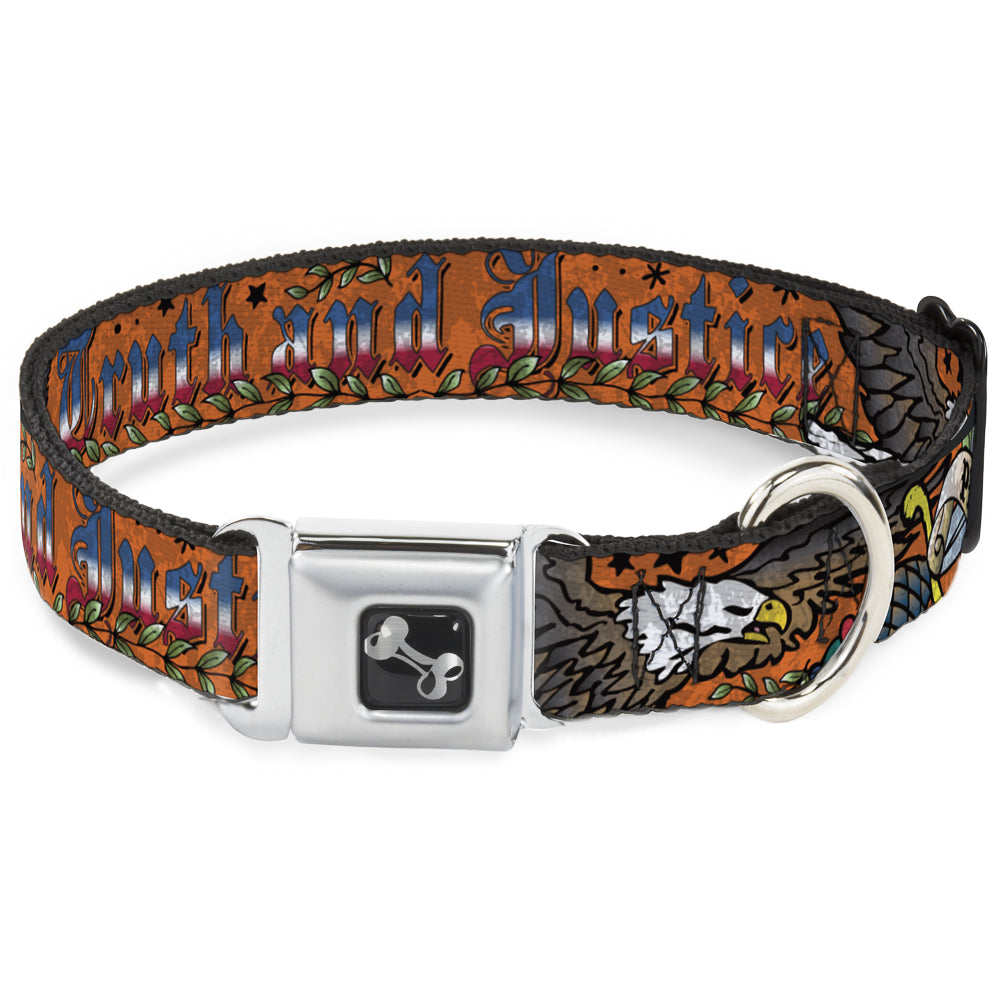 Dog Bone Seatbelt Buckle Collar - Truth and Justice Orange Seatbelt Buckle Collars Buckle-Down