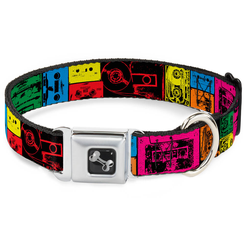 Dog Bone Seatbelt Buckle Collar - Tapes Multi Neon Seatbelt Buckle Collars Buckle-Down