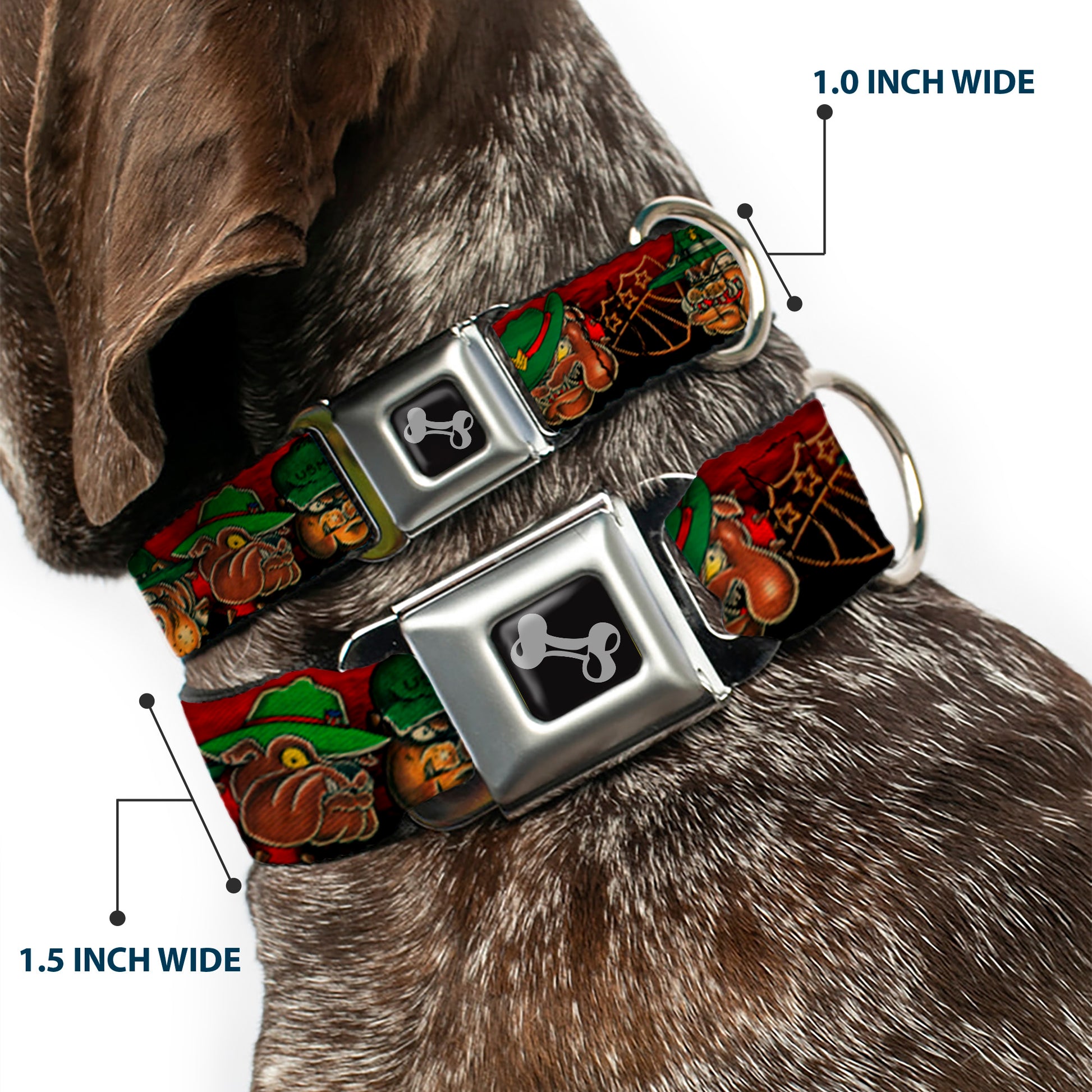 Dog Bone Seatbelt Buckle Collar - TJ-Bulldog Seatbelt Buckle Collars Tattoo Johnny