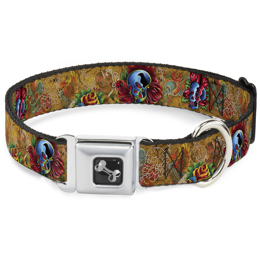 Dog Bone Seatbelt Buckle Collar - TJ-Candles & Skulls Seatbelt Buckle Collars Tattoo Johnny