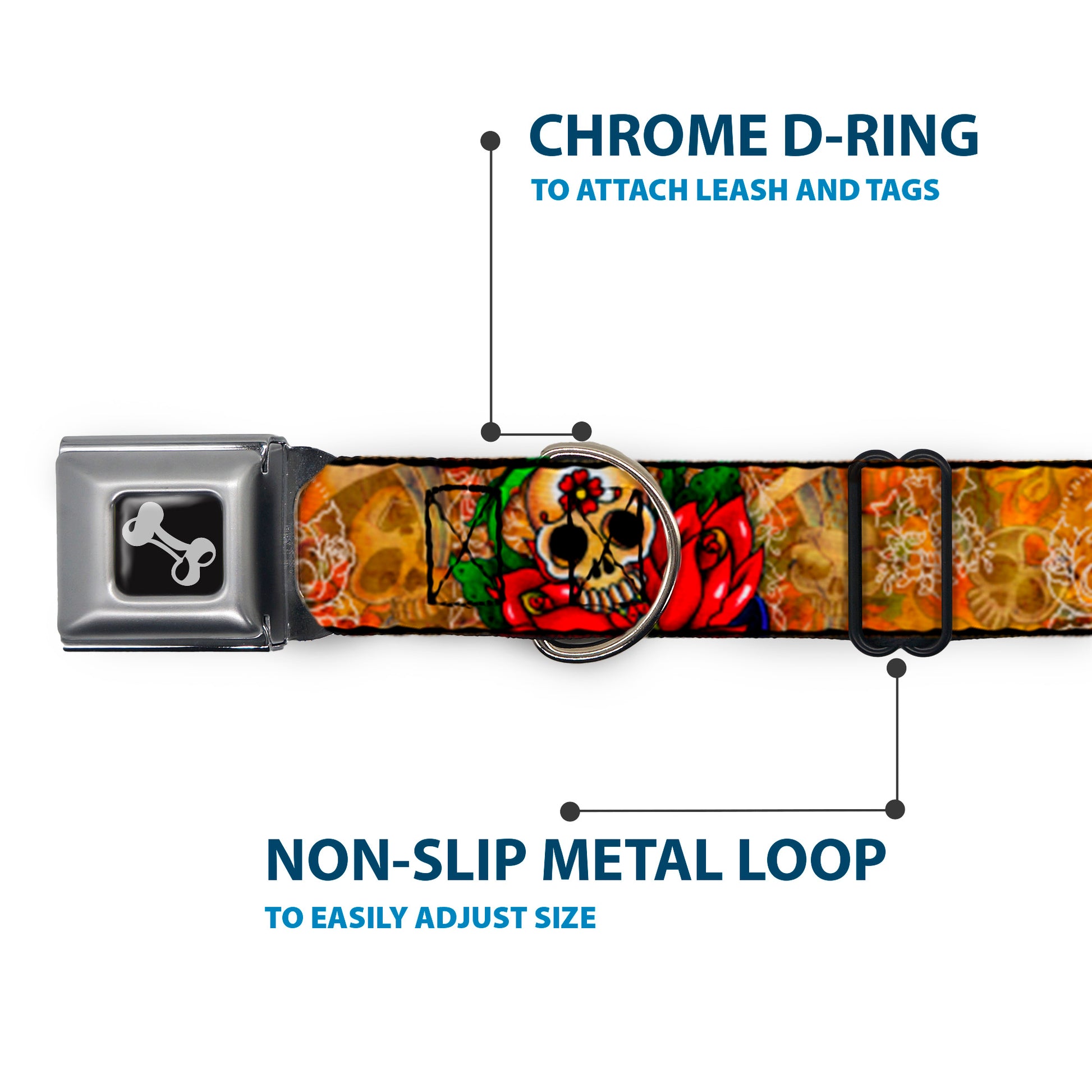 Dog Bone Seatbelt Buckle Collar - TJ-Dagger Seatbelt Buckle Collars Tattoo Johnny