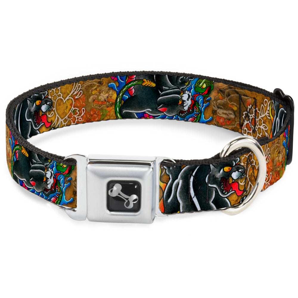 Dog Bone Seatbelt Buckle Collar - TJ-Panther Seatbelt Buckle Collars Tattoo Johnny