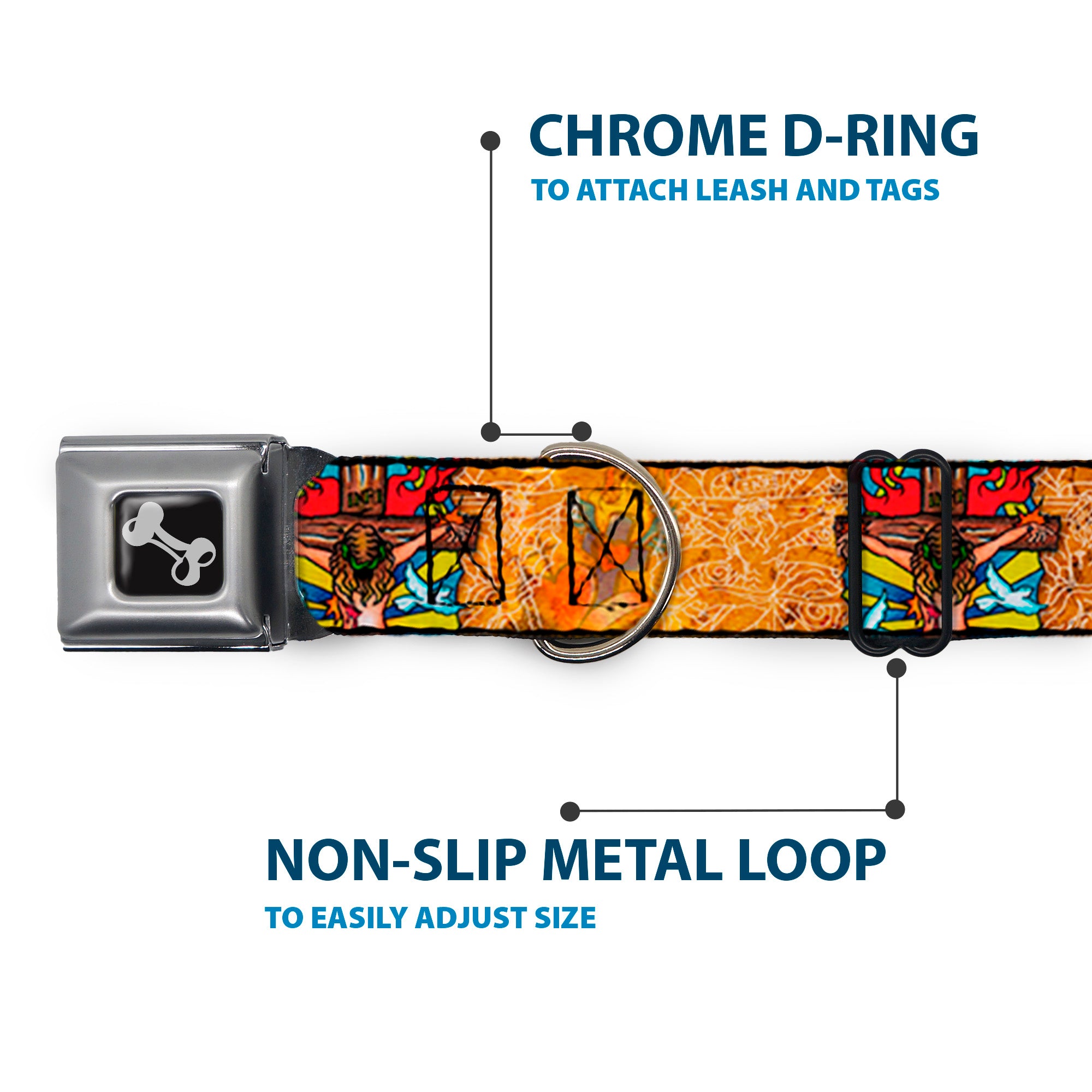 Dog Bone Seatbelt Buckle Collar - TJ-Religious Seatbelt Buckle Collars Tattoo Johnny