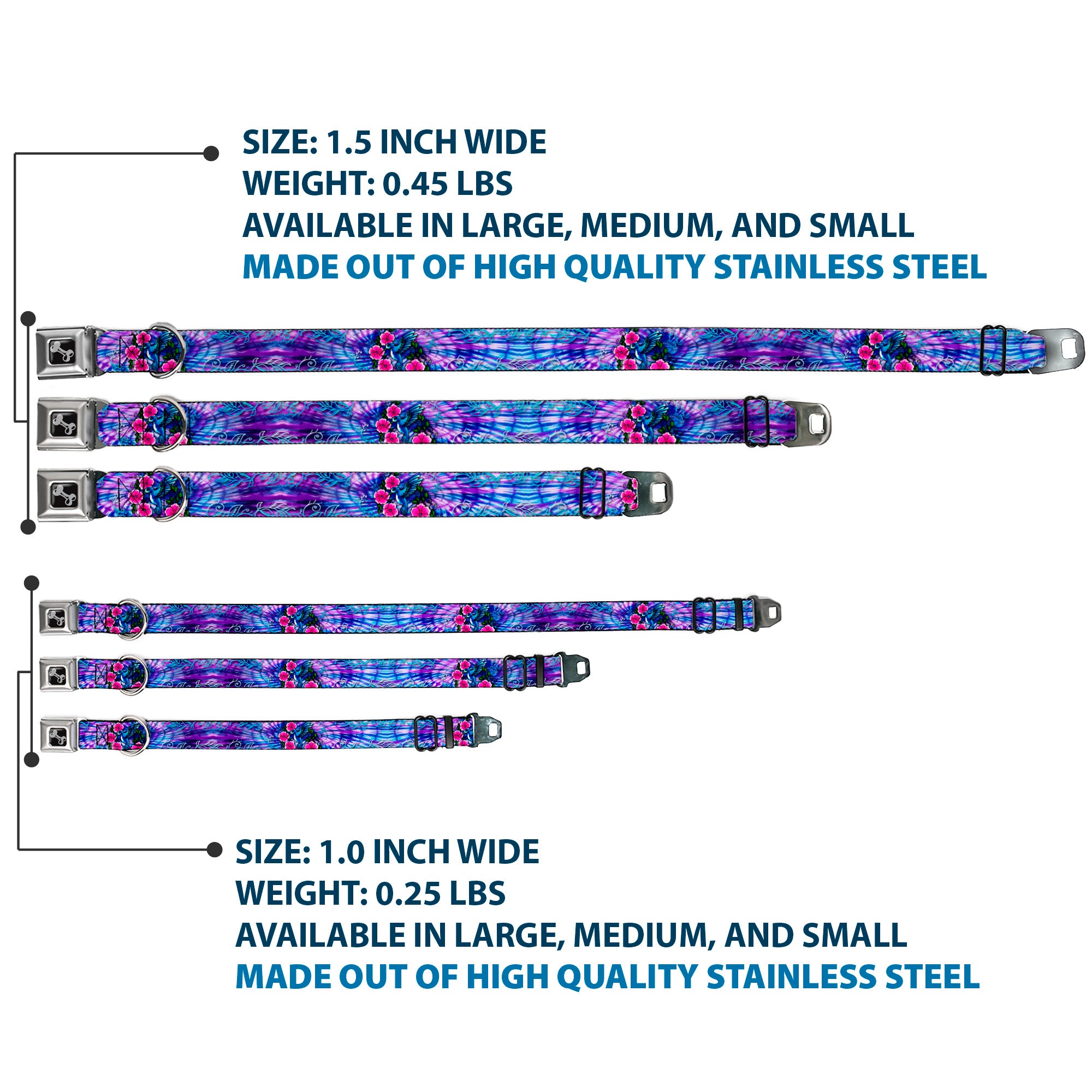 Dog Bone Seatbelt Buckle Collar - TJ-Hummingbird Seatbelt Buckle Collars Tattoo Johnny