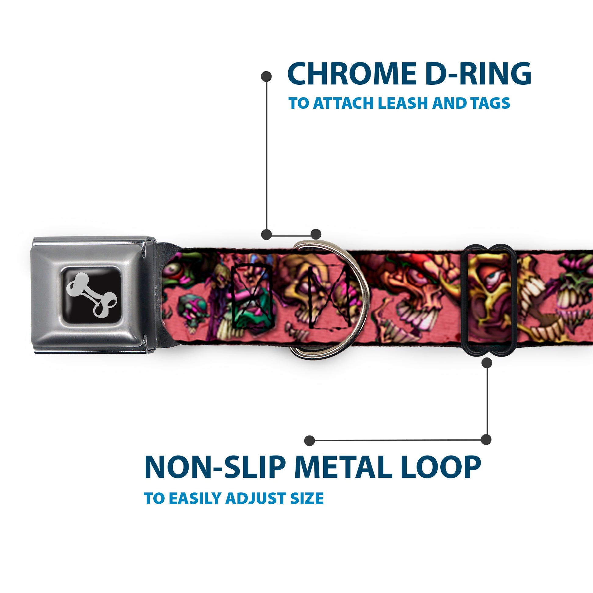 Dog Bone Seatbelt Buckle Collar - TJ-Bones Seatbelt Buckle Collars Tattoo Johnny