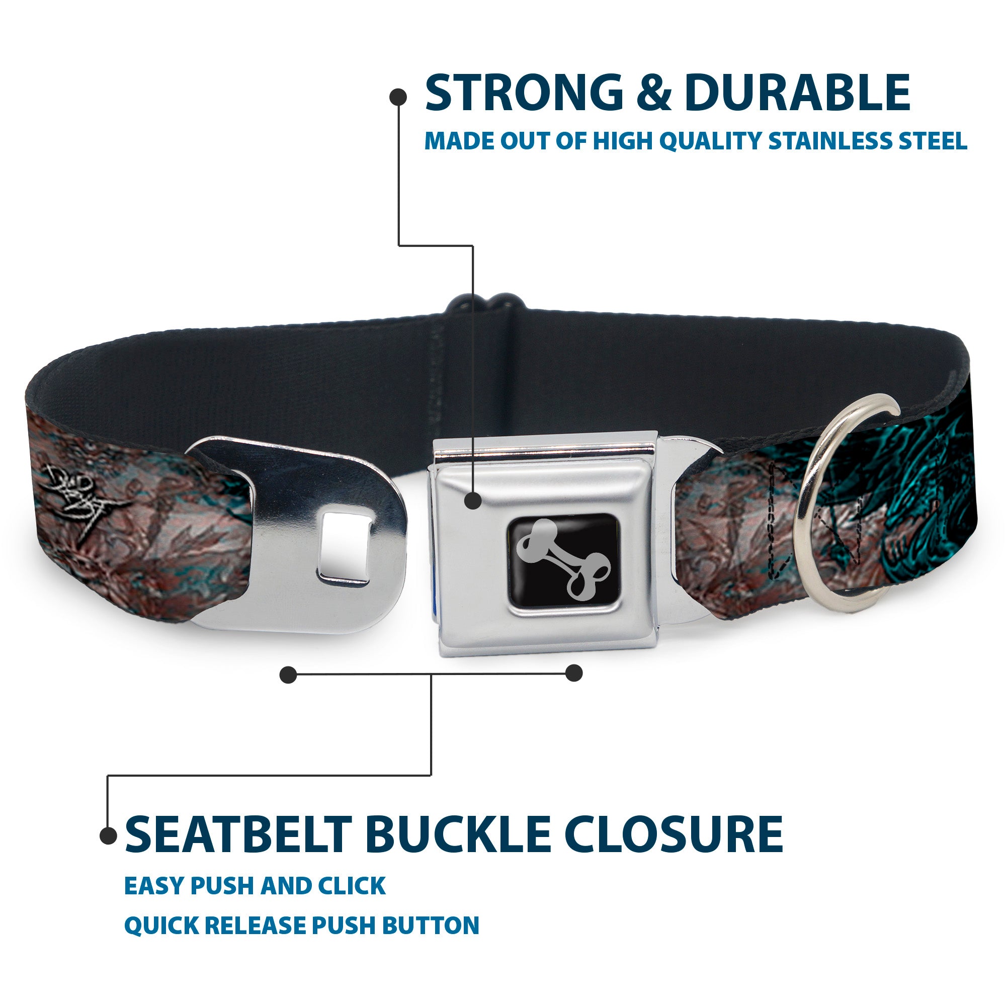 Dog Bone Seatbelt Buckle Collar - TJ-Star Machine Seatbelt Buckle Collars Tattoo Johnny