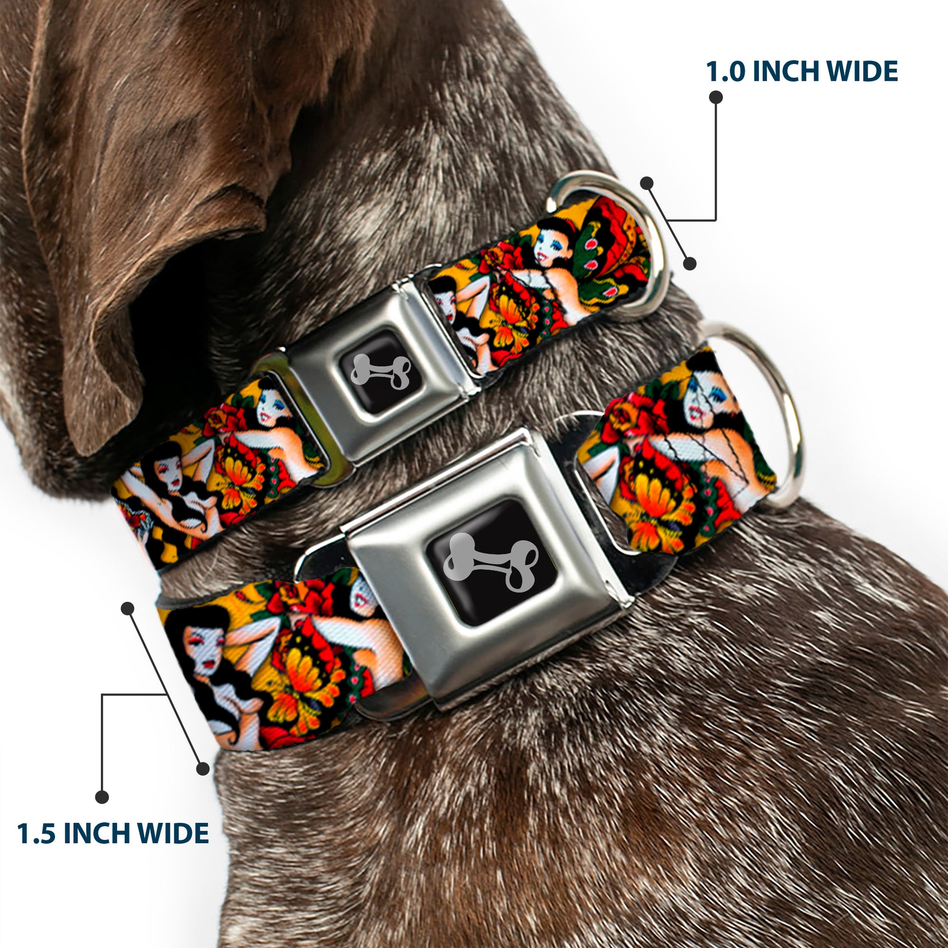 Dog Bone Seatbelt Buckle Collar - TJ-Butterfly Girl Seatbelt Buckle Collars Tattoo Johnny