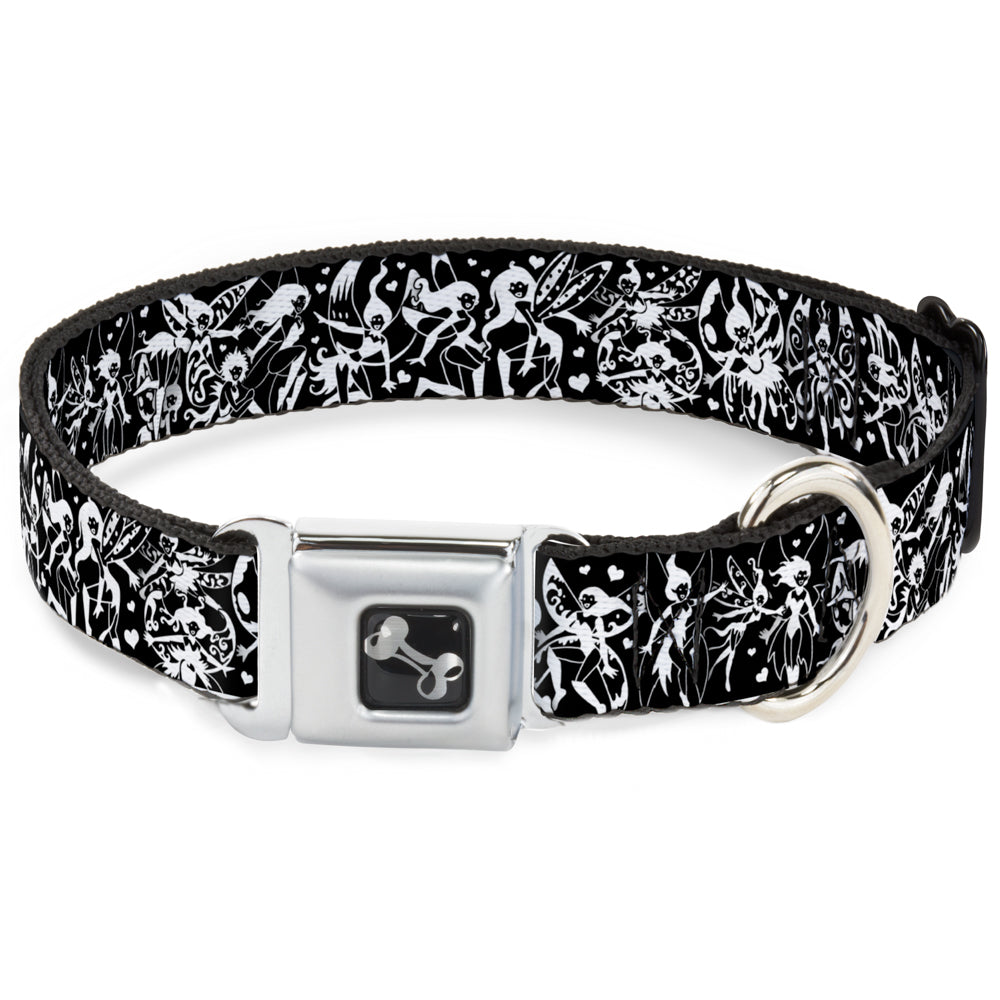 Dog Bone Seatbelt Buckle Collar - TJ-Fairies Black/White Seatbelt Buckle Collars Tattoo Johnny