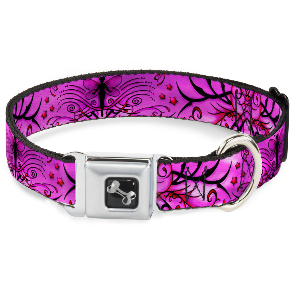 Dog Bone Seatbelt Buckle Collar - TJ-Fairy Pink Swirl Seatbelt Buckle Collars Tattoo Johnny