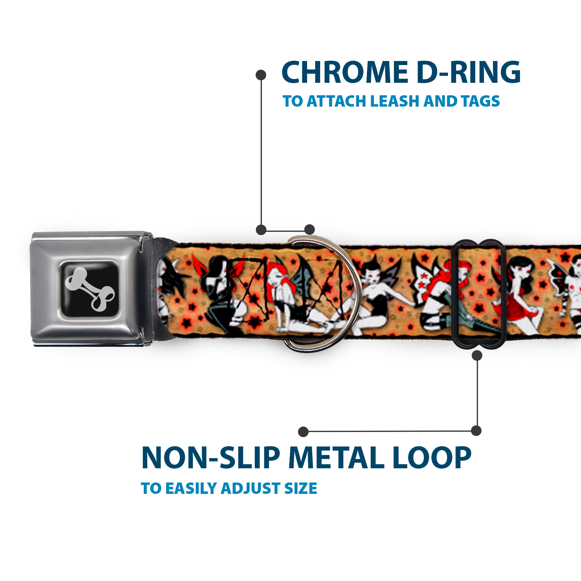 Dog Bone Seatbelt Buckle Collar - TJ-Twisted Fairies Seatbelt Buckle Collars Tattoo Johnny