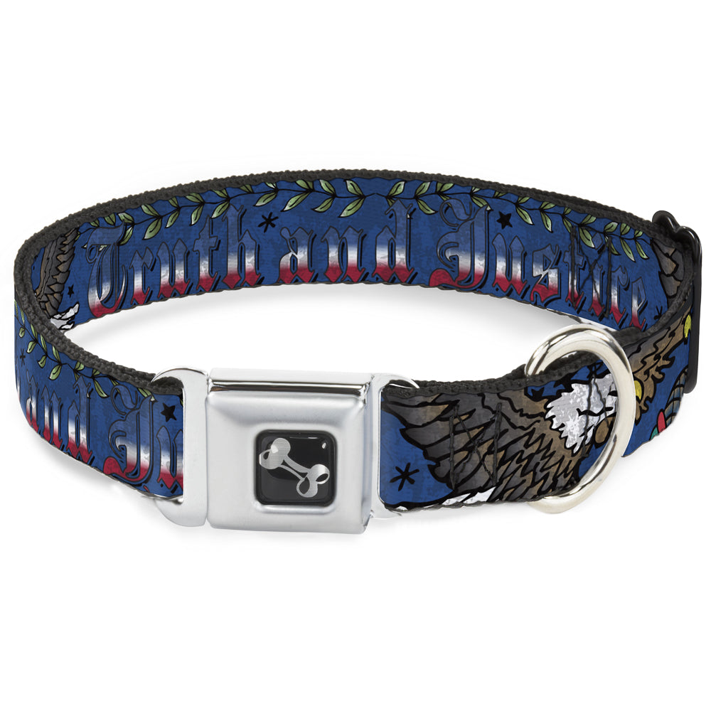 Dog Bone Seatbelt Buckle Collar - Truth and Justice Blue Seatbelt Buckle Collars Buckle-Down