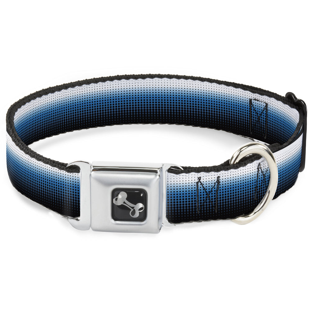 Dog Bone Seatbelt Buckle Collar - Transitioning Dots White/Blue/Black Seatbelt Buckle Collars Buckle-Down