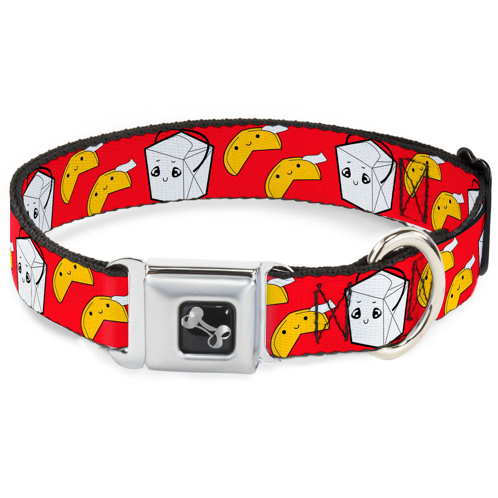 Dog Bone Seatbelt Buckle Collar - Take Out/Fortune Cookies Red Seatbelt Buckle Collars Buckle-Down