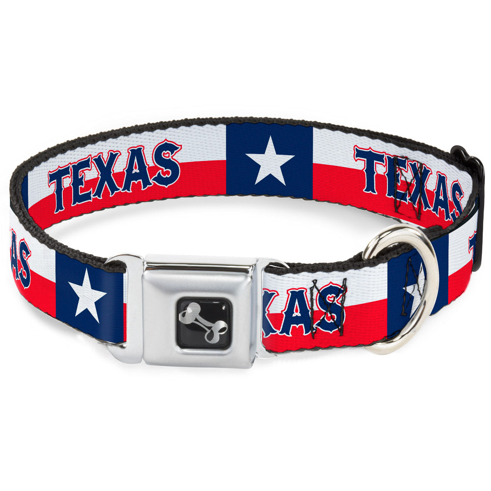 Dog Bone Seatbelt Buckle Collar - Texas Flag/TEXAS Seatbelt Buckle Collars Buckle-Down