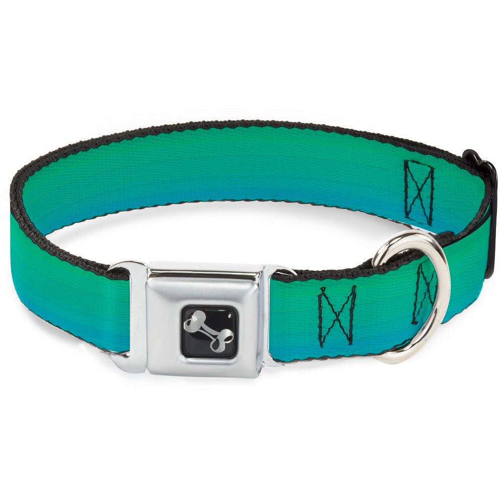 Dog Bone Seatbelt Buckle Collar - Teal Ombre Seatbelt Buckle Collars Buckle-Down